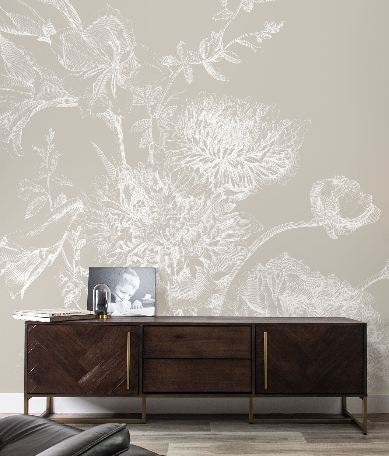 KEK Amsterdam Engraved Flowers Wallpaper WP-752-R - 4 Sheets Behang