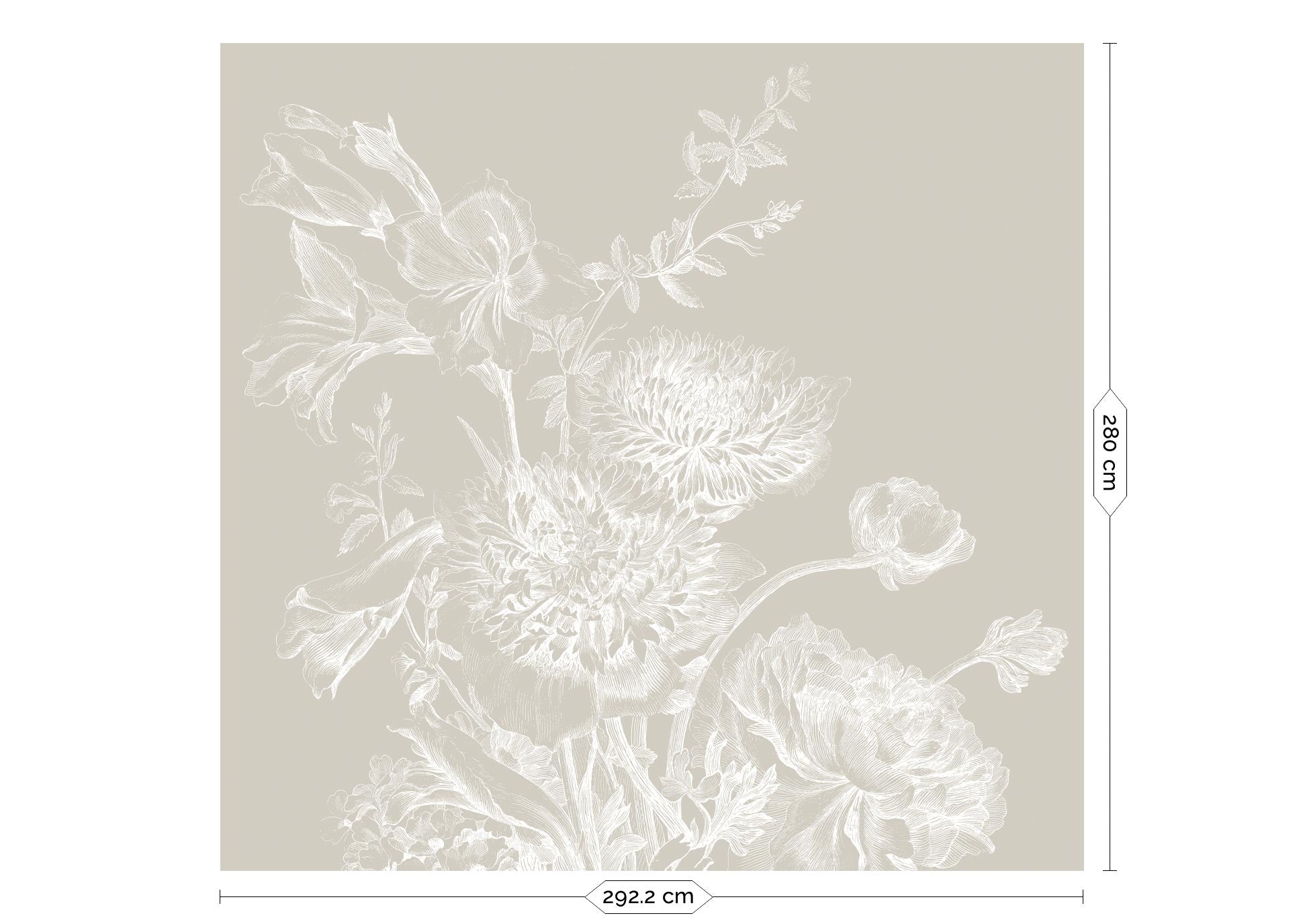 KEK Amsterdam Engraved Flowers Wallpaper WP-755-R - 6 Sheets Behang