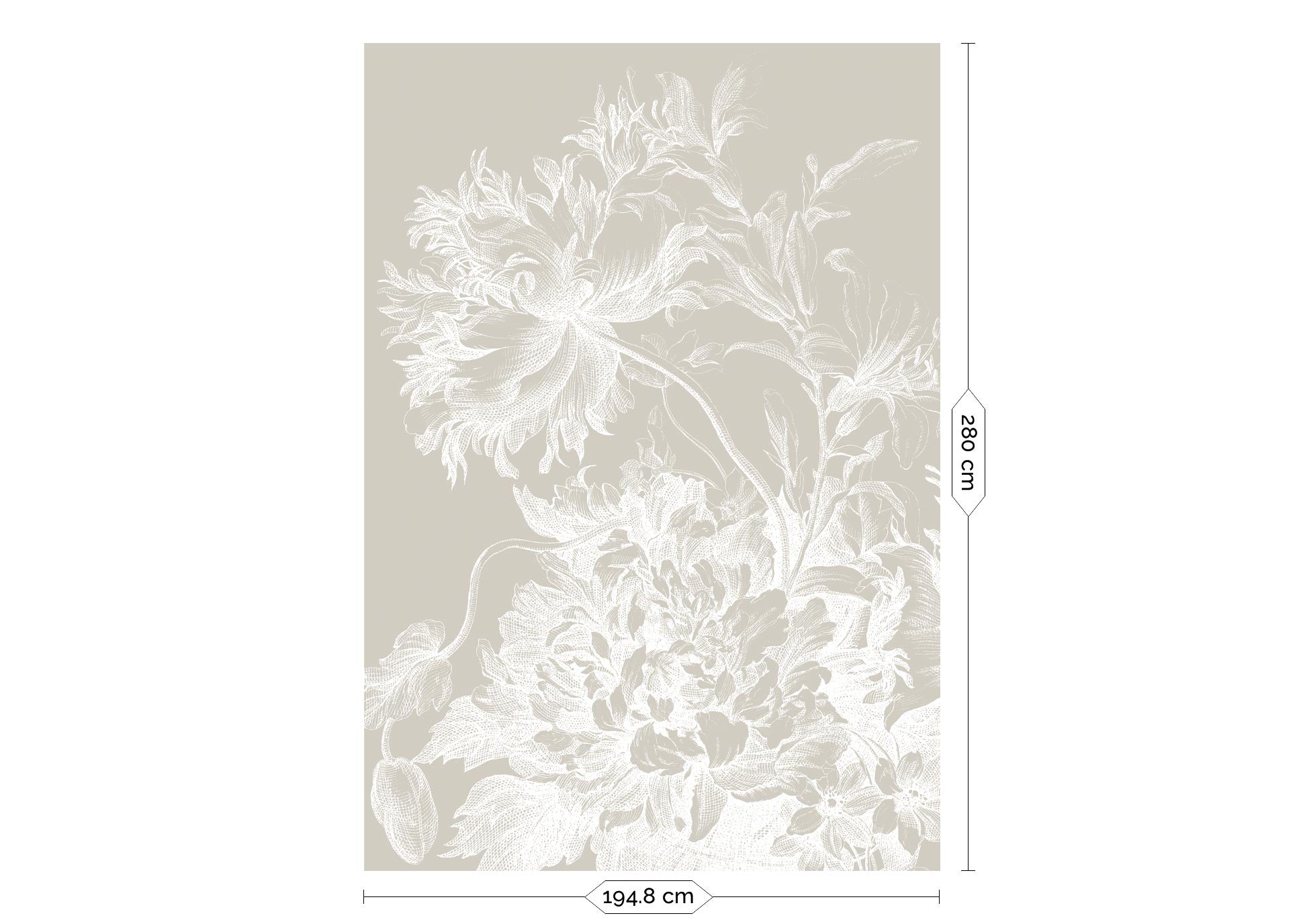 KEK Amsterdam Engraved Flowers Wallpaper WP-816 - 4 Sheets Behang