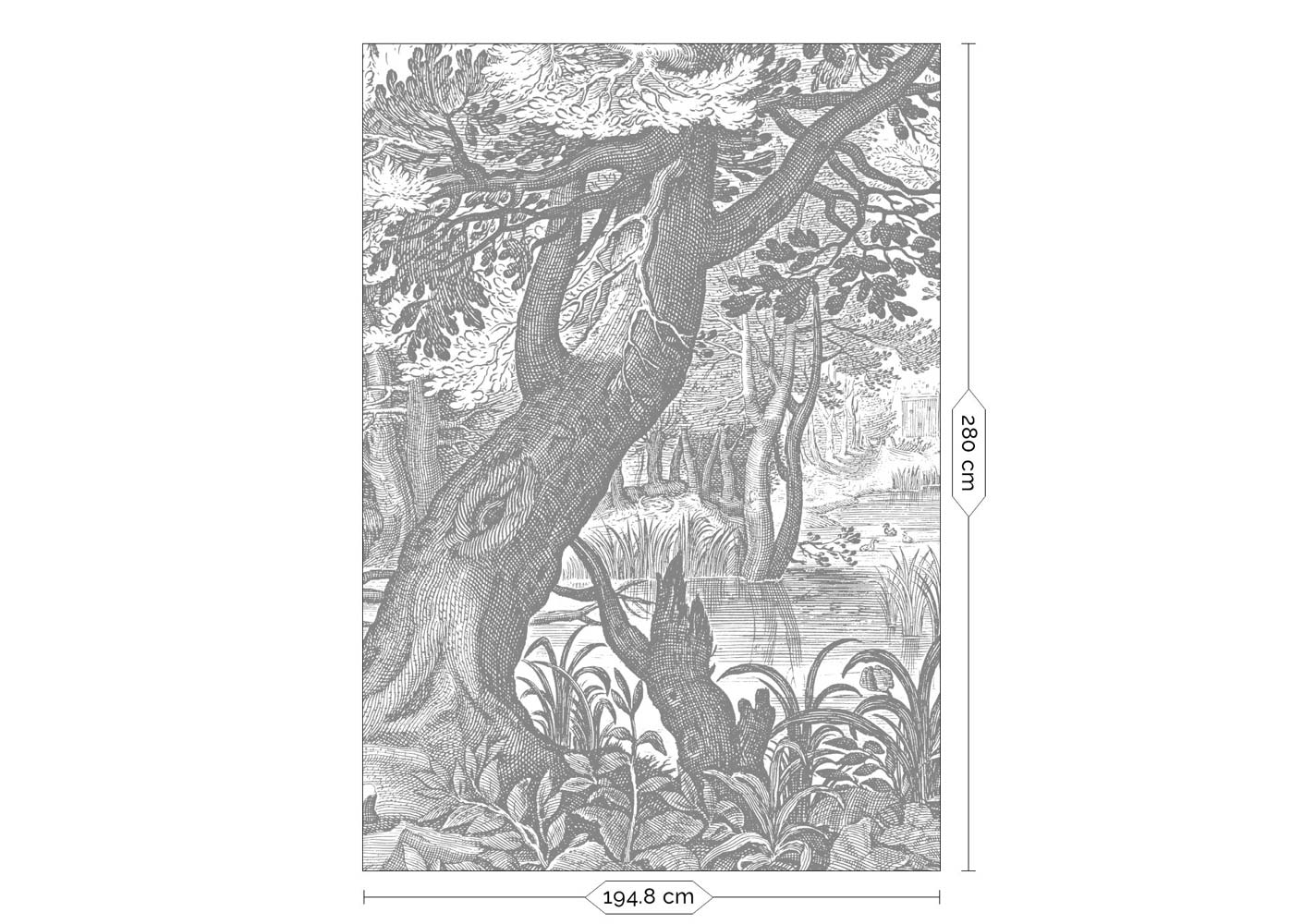 KEK Amsterdam Engraved Landscapes WP-615 - 4 Sheets Behang