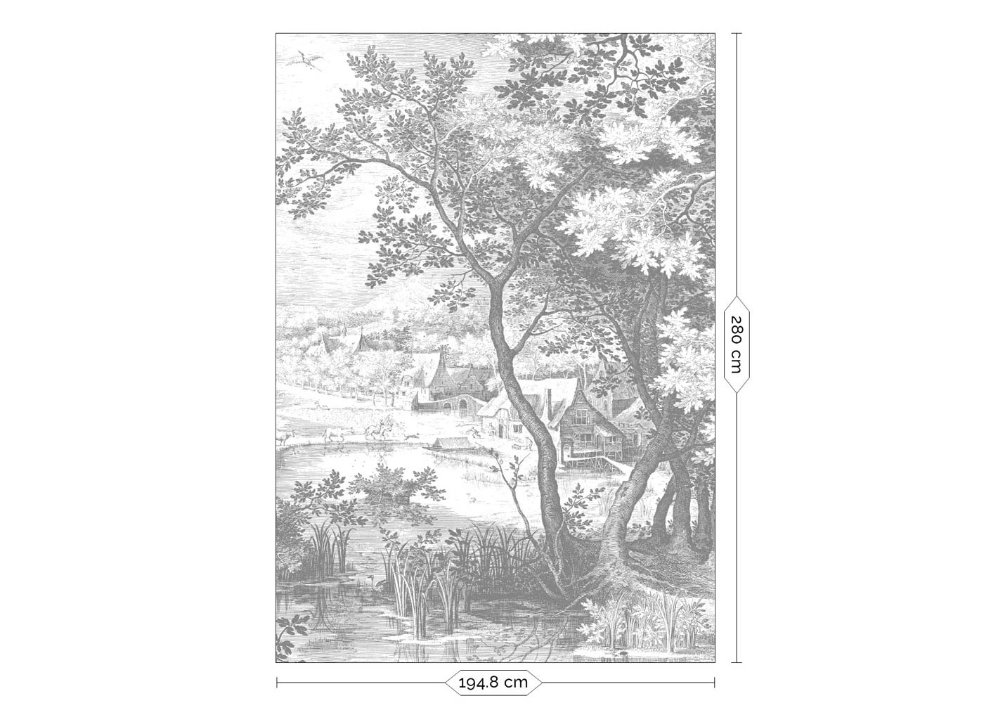 KEK Amsterdam Engraved Landscapes WP-619 - 4 Sheets Behang