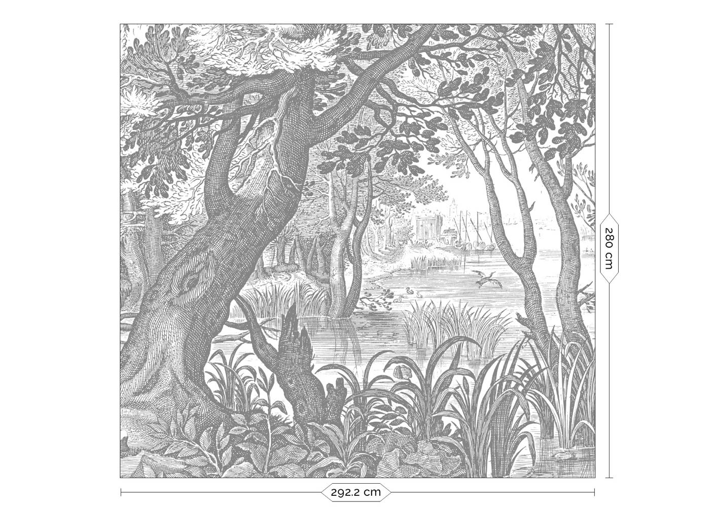 KEK Amsterdam Engraved Landscapes WP-631 - 6 Sheets Behang