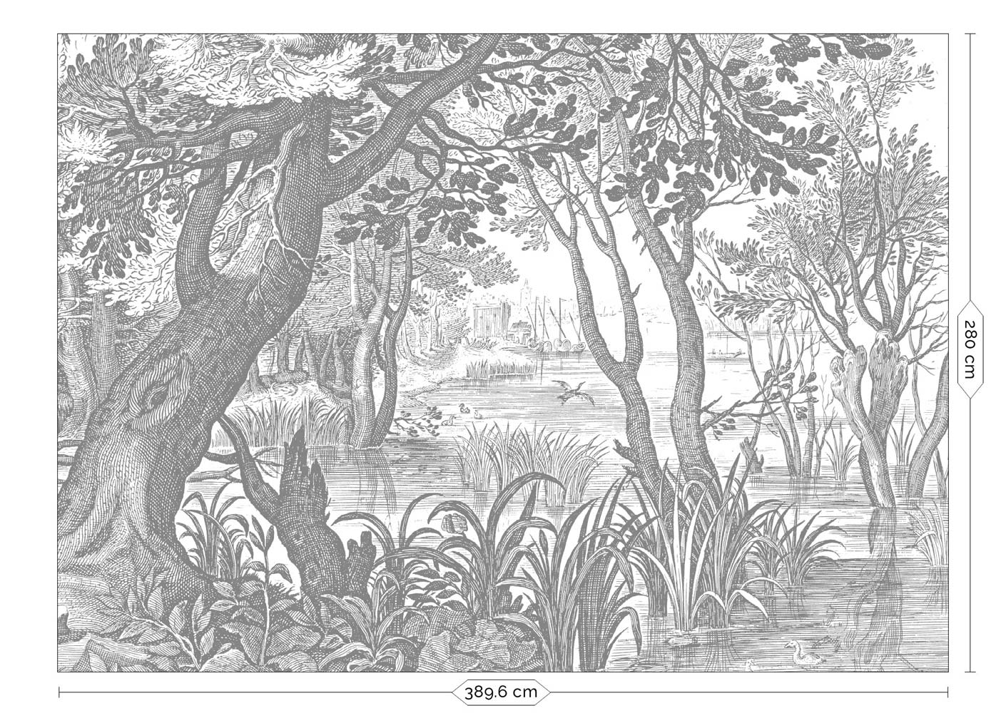KEK Amsterdam Engraved Landscapes WP-646 - 8 Sheets Behang