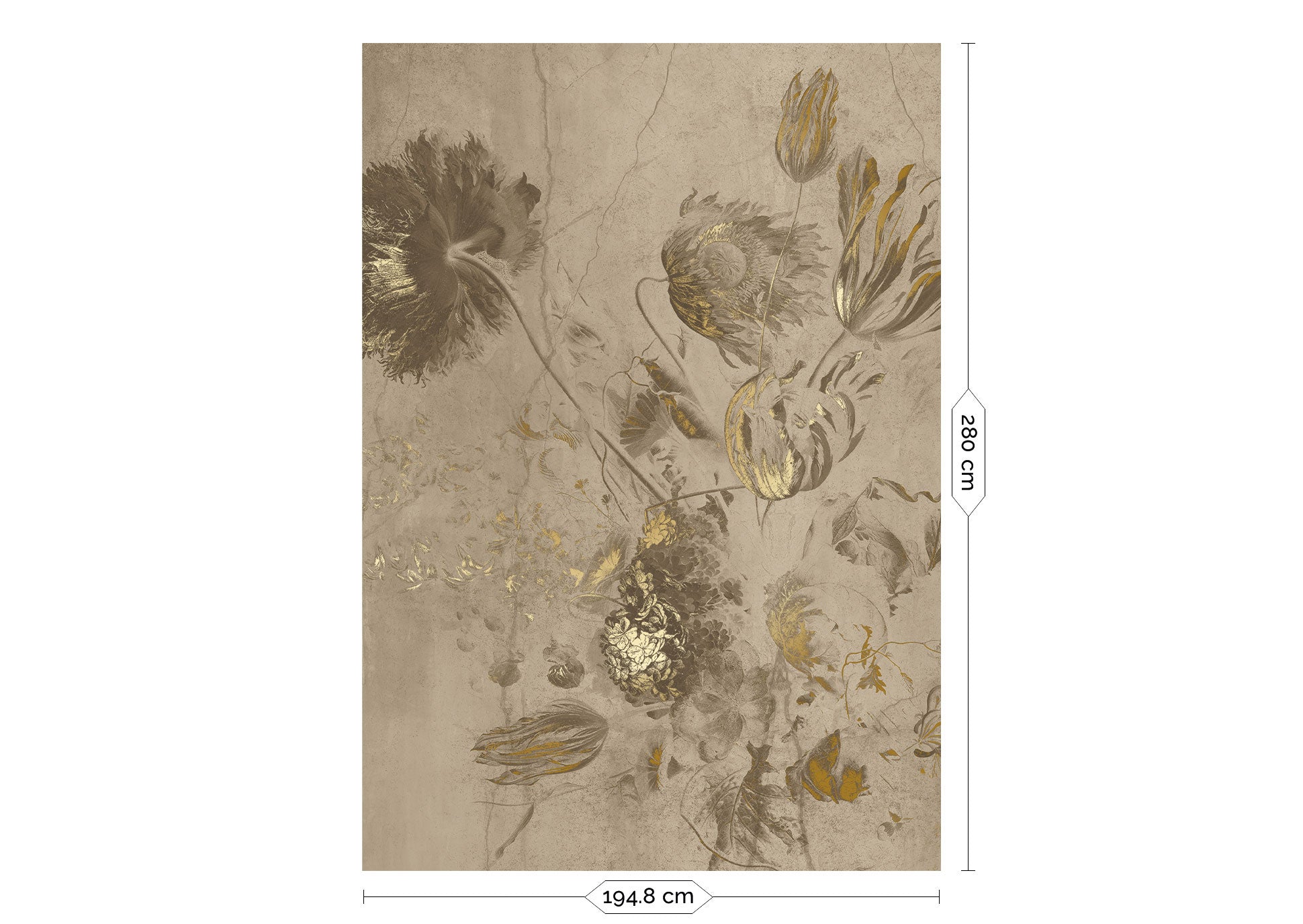 KEK Amsterdam Frans Uyterlinde Fresco Flowers FU-051 - 4 Sheets Behang
