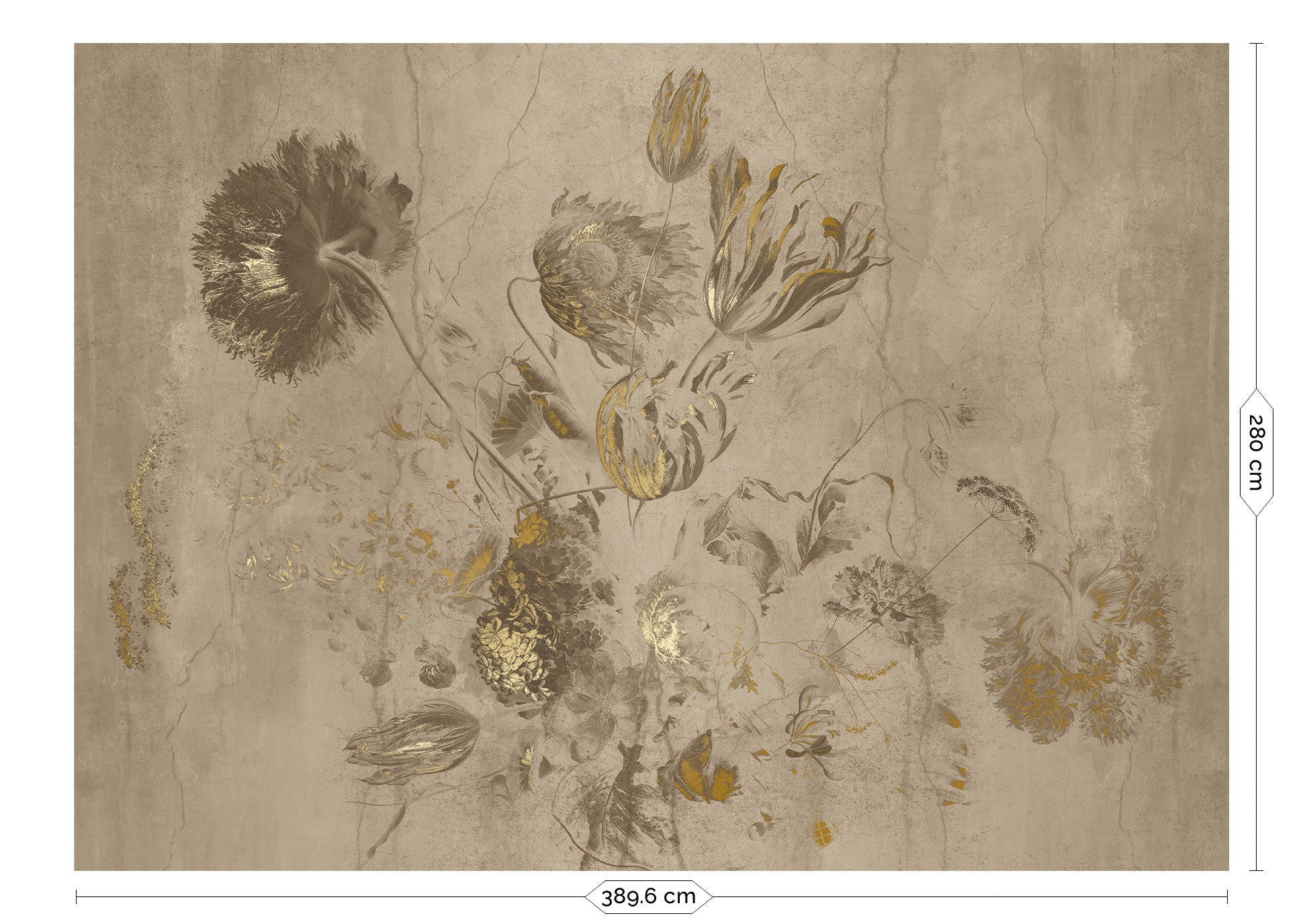 KEK Amsterdam Frans Uyterlinde Fresco Flowers FU-053 - 8 Sheets Behang