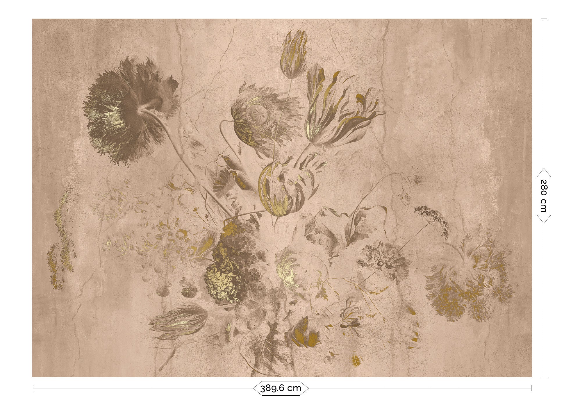 KEK Amsterdam Frans Uyterlinde Fresco Flowers FU-056 - 8 Sheets Behang