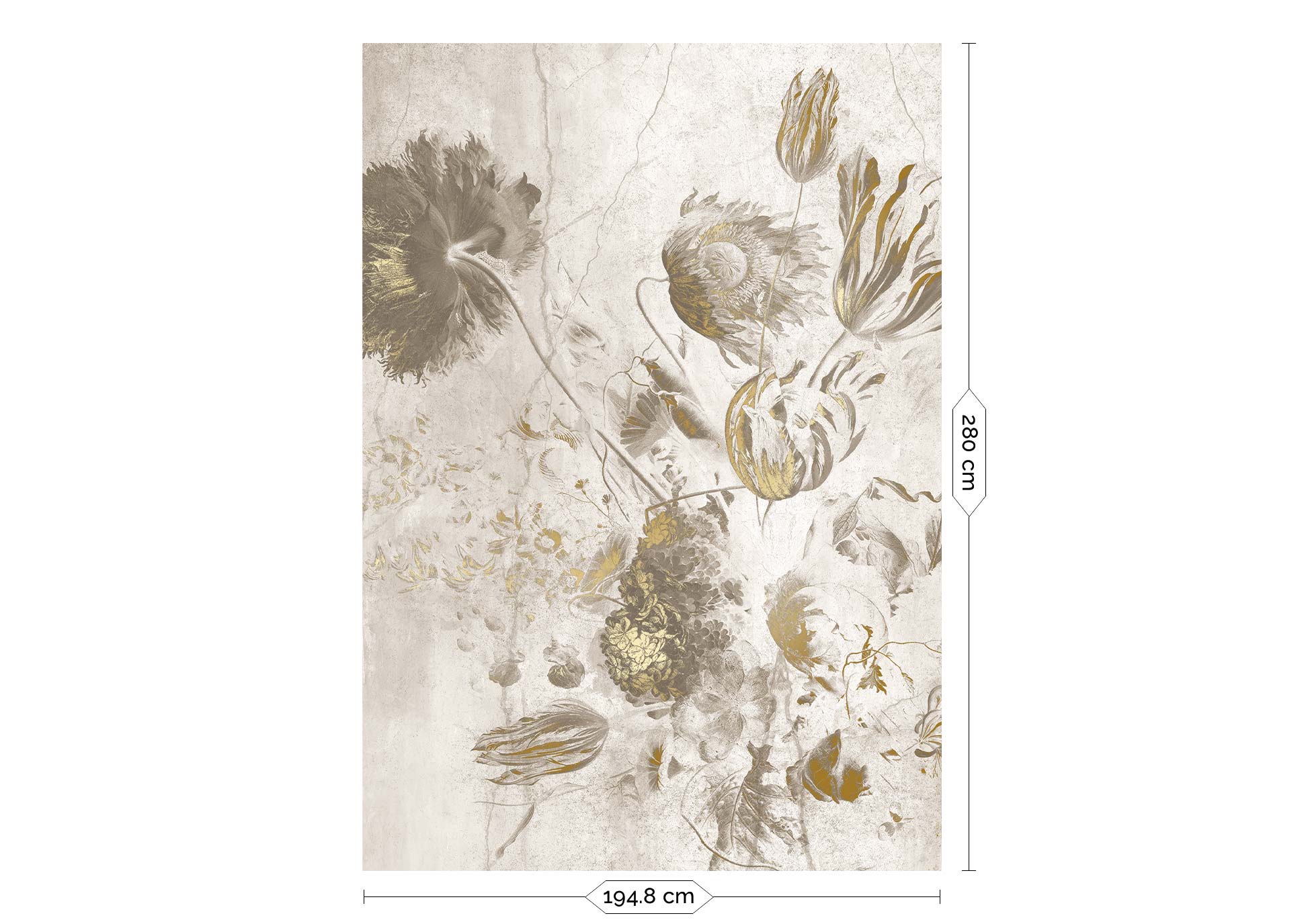 KEK Amsterdam Frans Uyterlinde Fresco Flowers FU-060 - 4 Sheets Behang