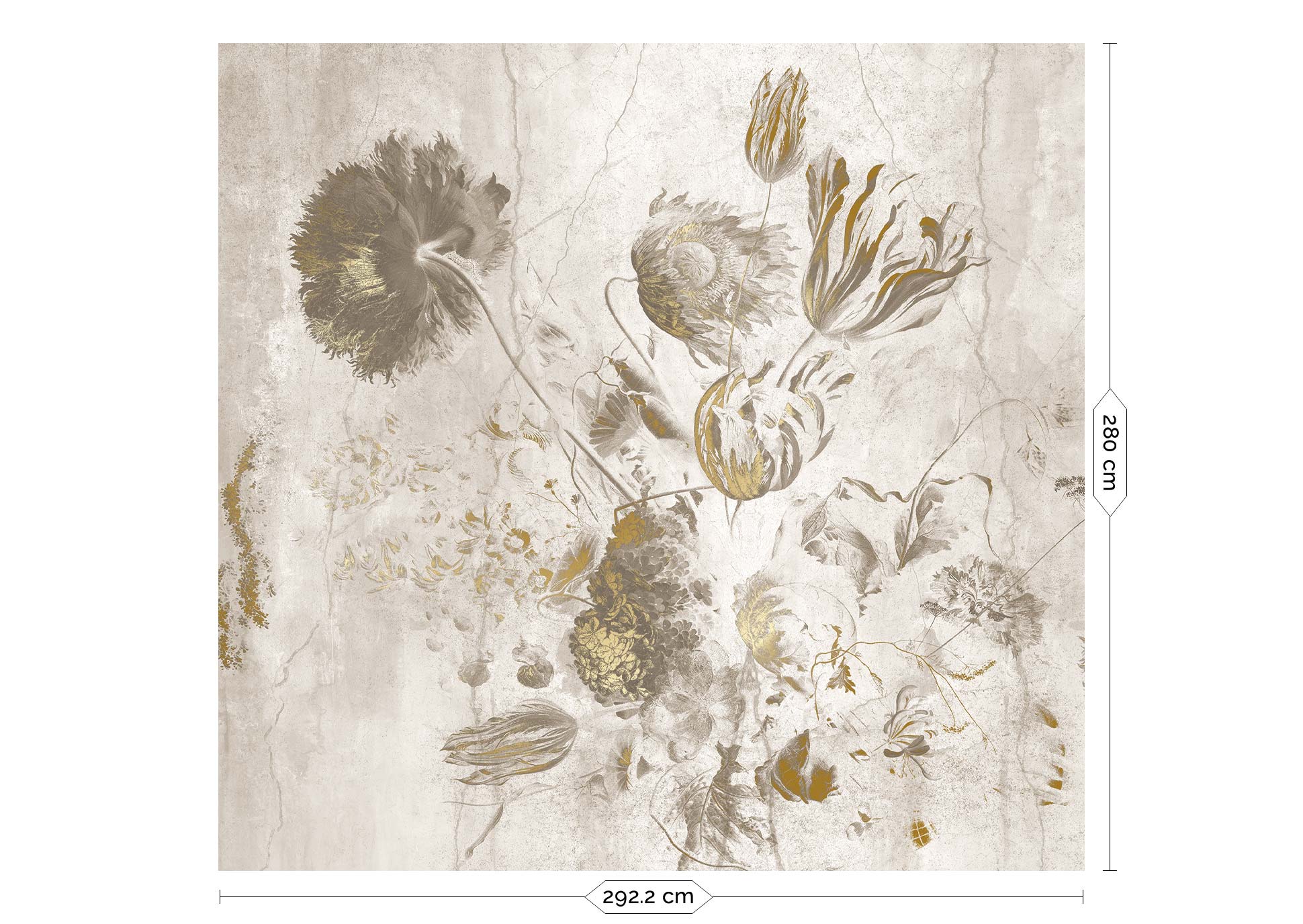 KEK Amsterdam Frans Uyterlinde Fresco Flowers FU-061 - 6 Sheets Behang