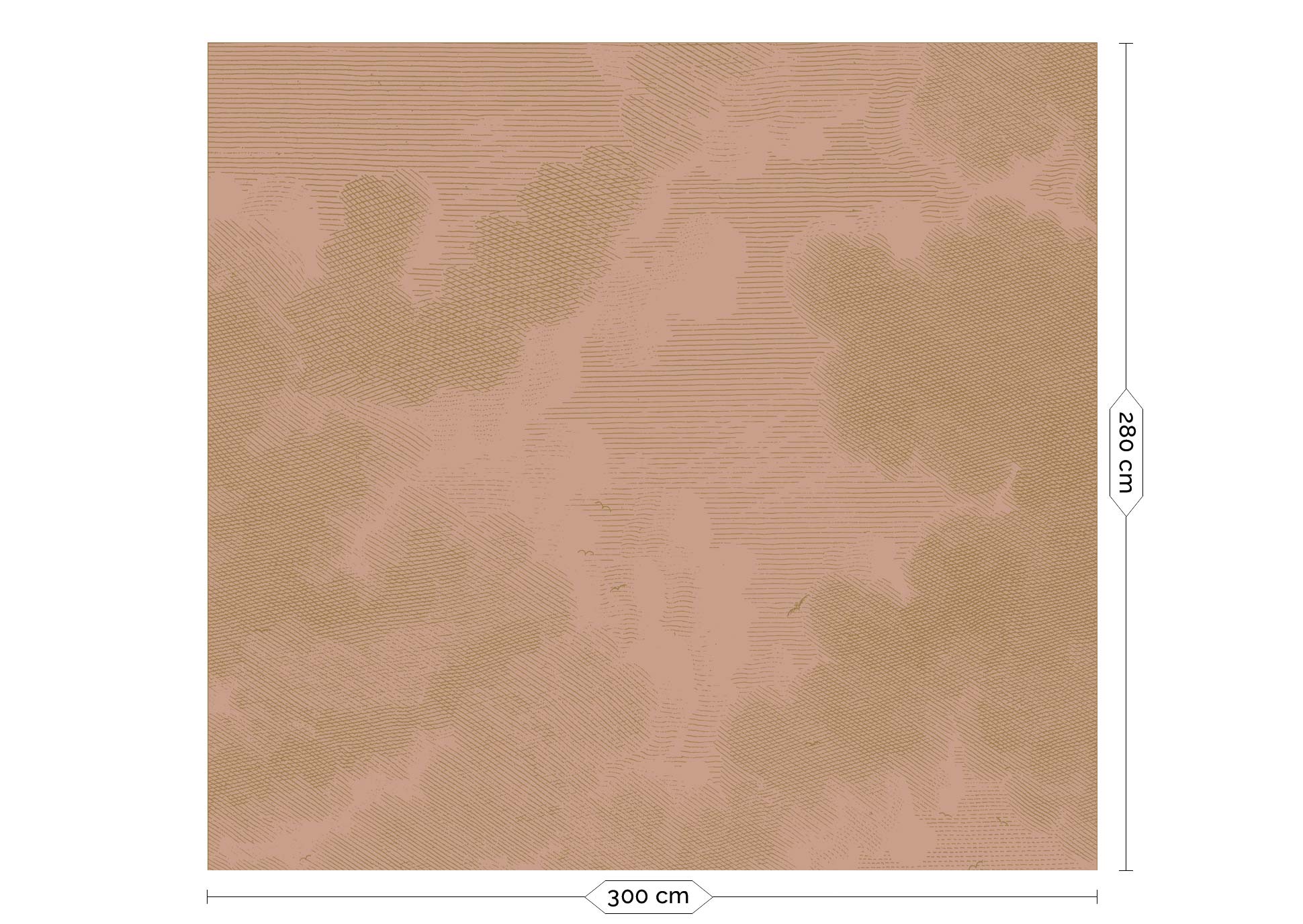 KEK Amsterdam Gold Metallic Engraved Clouds MW-183 - 6 Sheets Behang