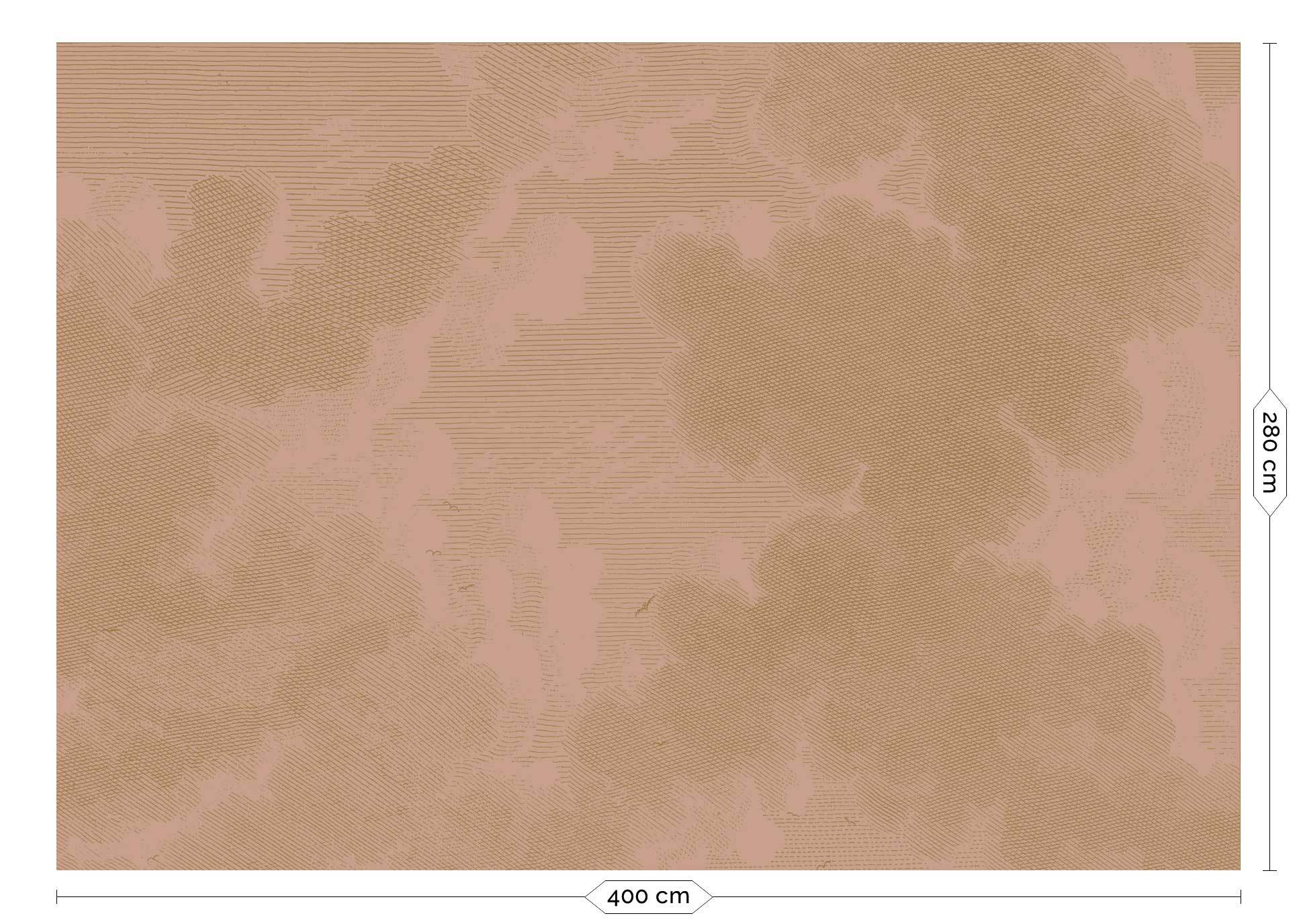 KEK Amsterdam Gold Metallic Engraved Clouds MW-184 - 8 Sheets Behang
