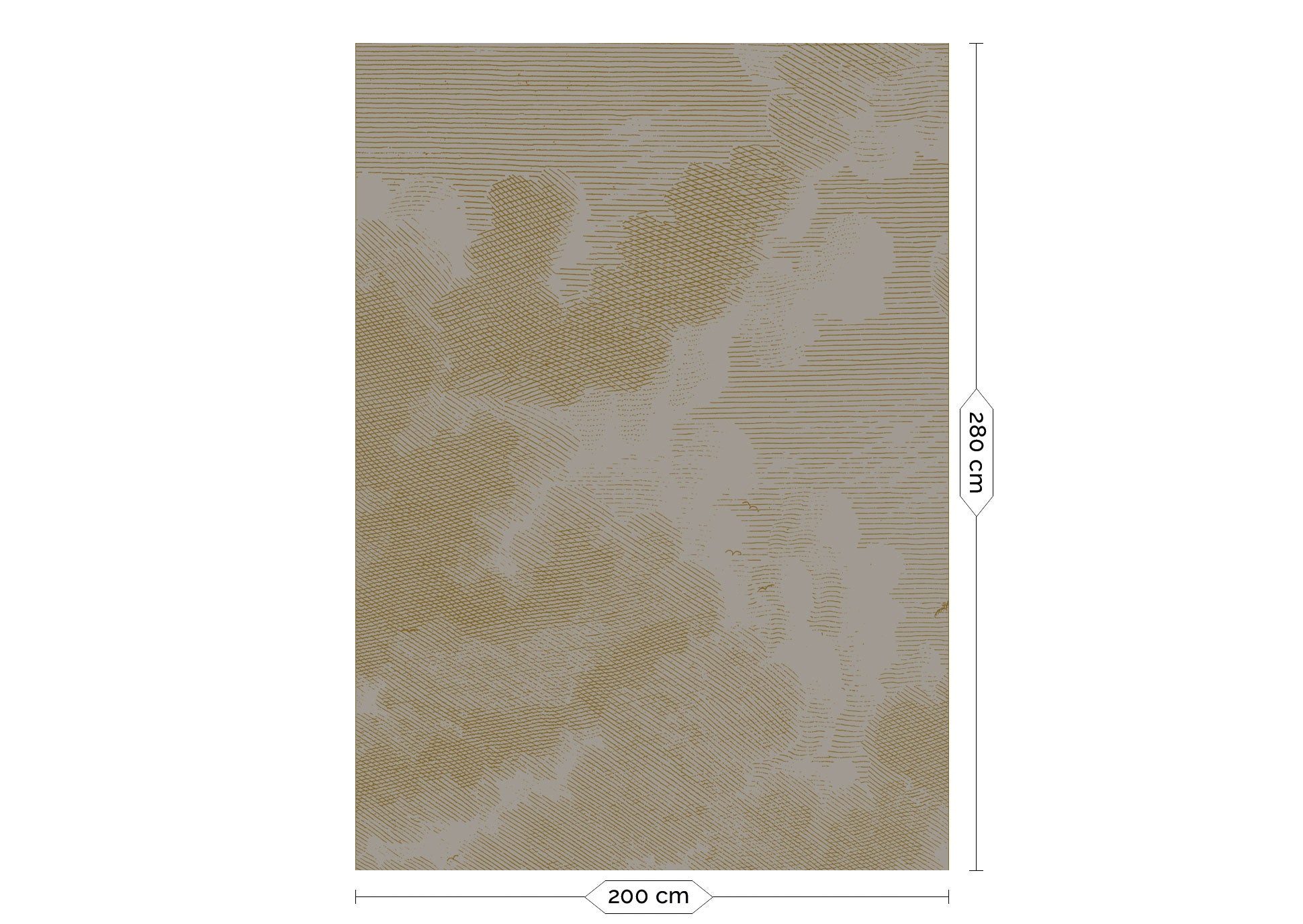 KEK Amsterdam Gold Metallic Engraved Clouds MW-185 - 4 Sheets Behang