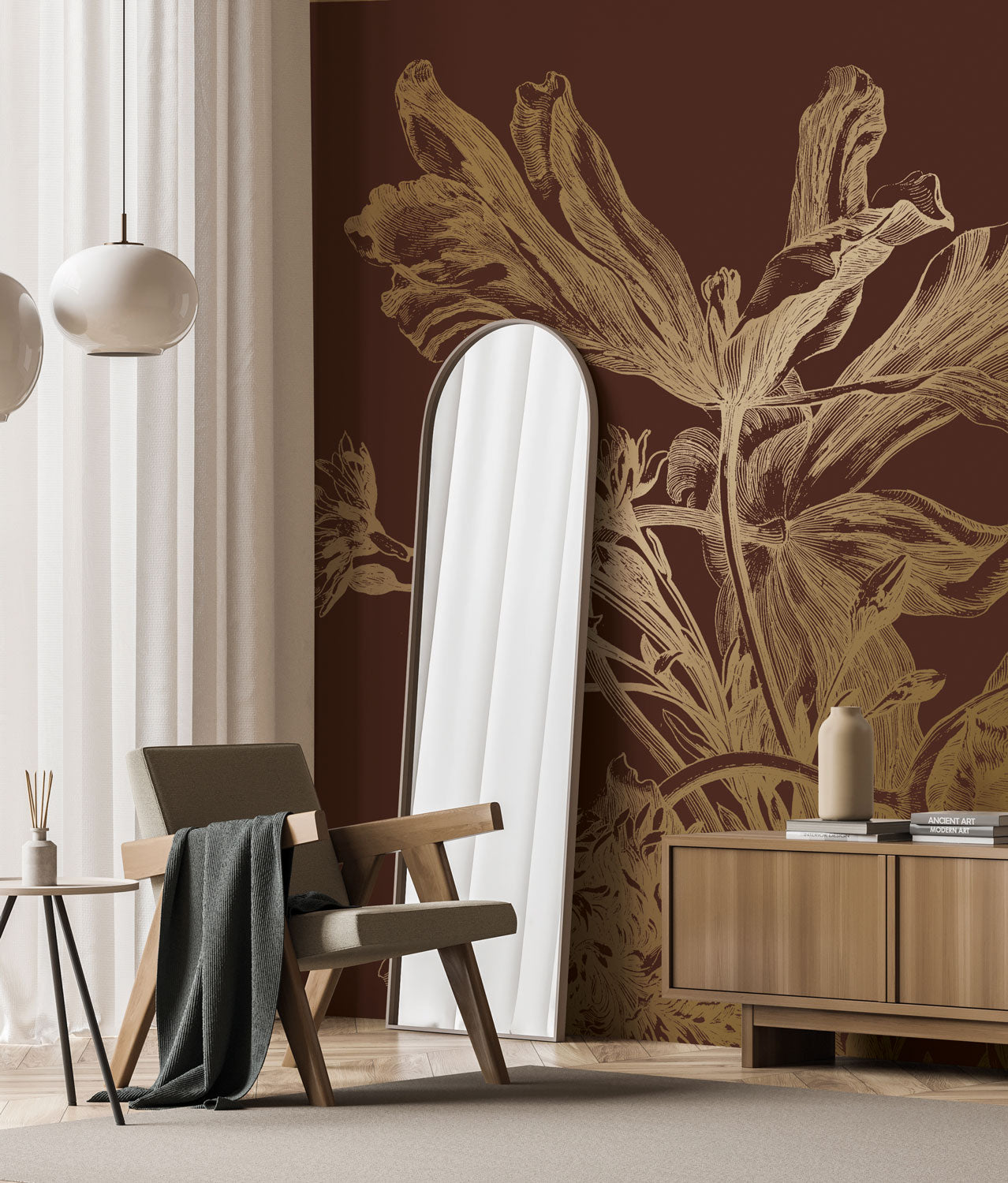 KEK Amsterdam Gold Metallic Engraved Flowers MW-025 - 4 Sheets