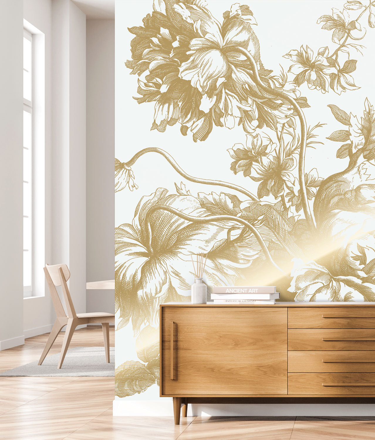 KEK Amsterdam Gold Metallic Engraved Flowers MW-113 - 4 Sheets