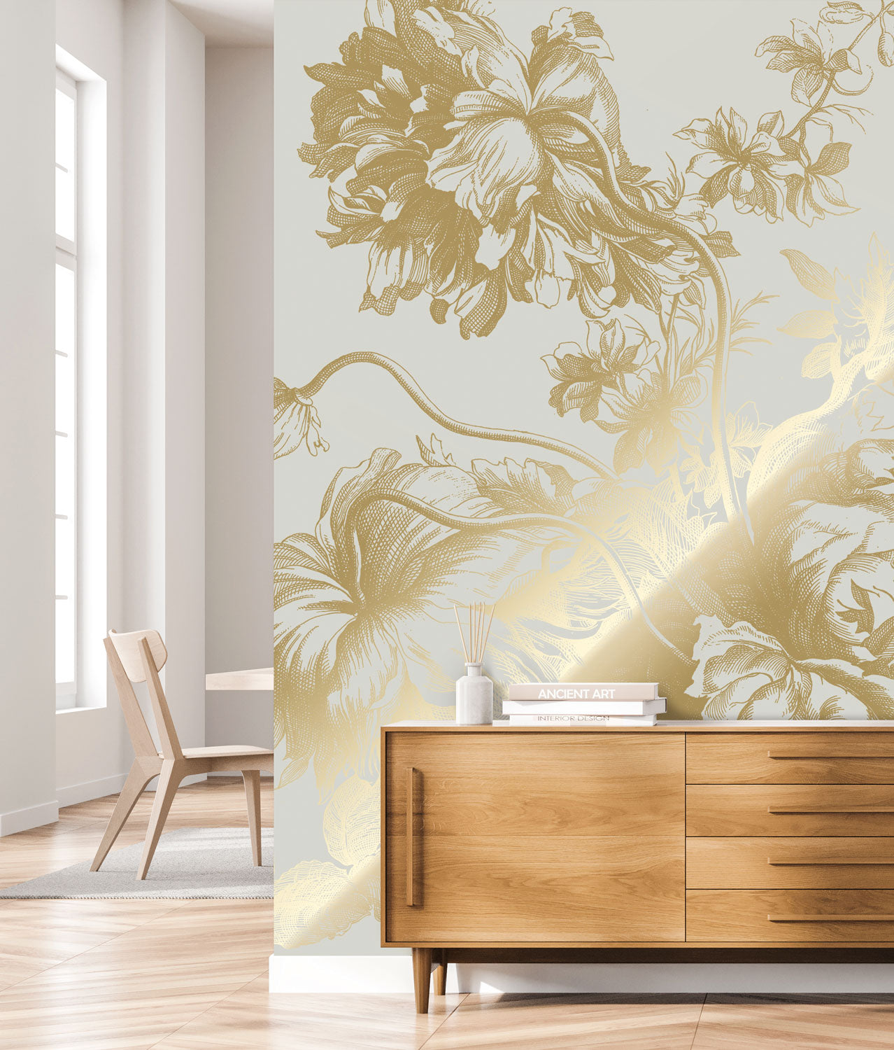 KEK Amsterdam Gold Metallic Engraved Flowers MW-116 - 4 Sheets