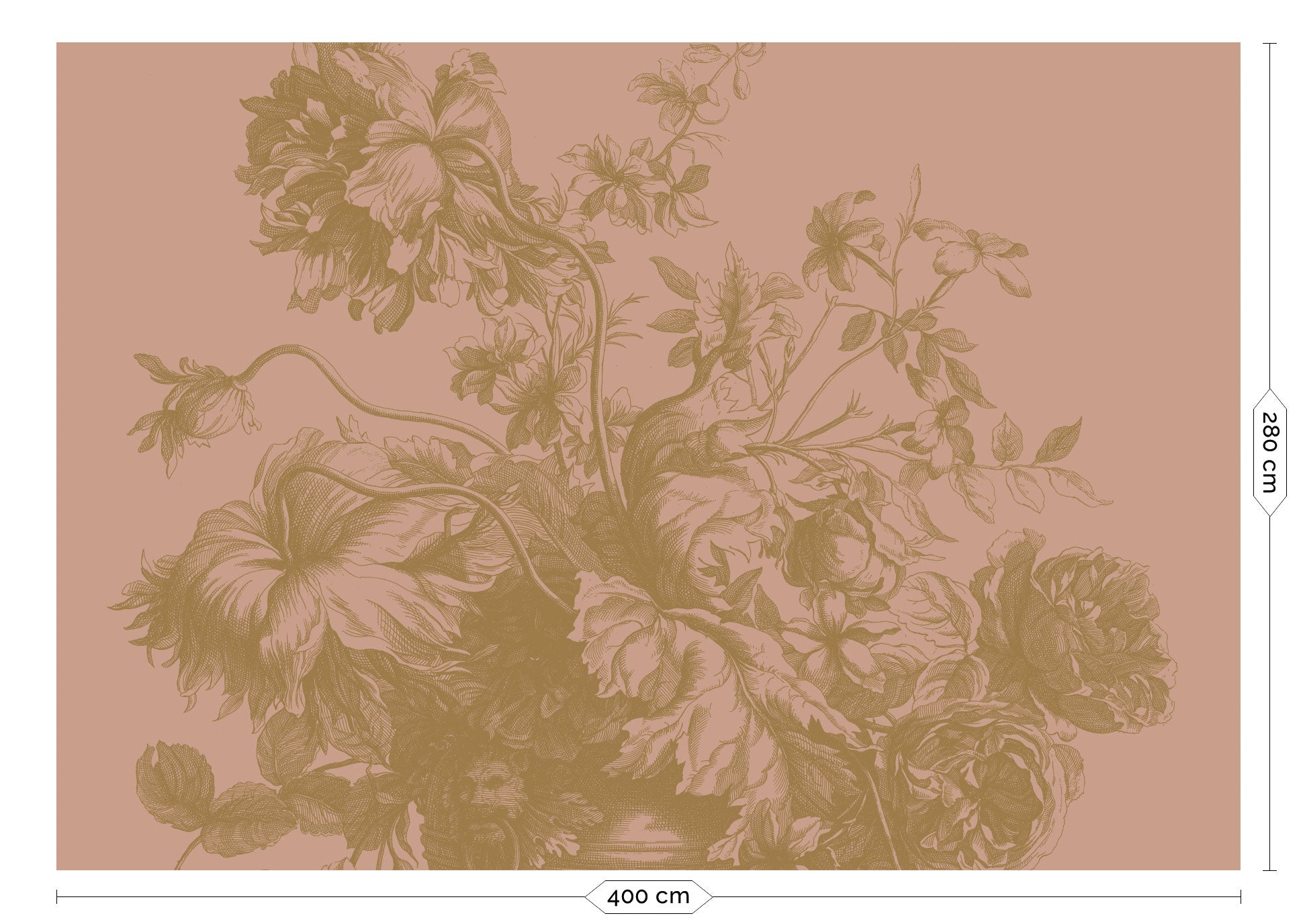 KEK Amsterdam Gold Metallic Engraved Flowers MW-121 - 8 Sheets Behang