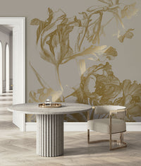 KEK Amsterdam Gold Metallic Engraved Flowers MW-130 - 8 Sheets