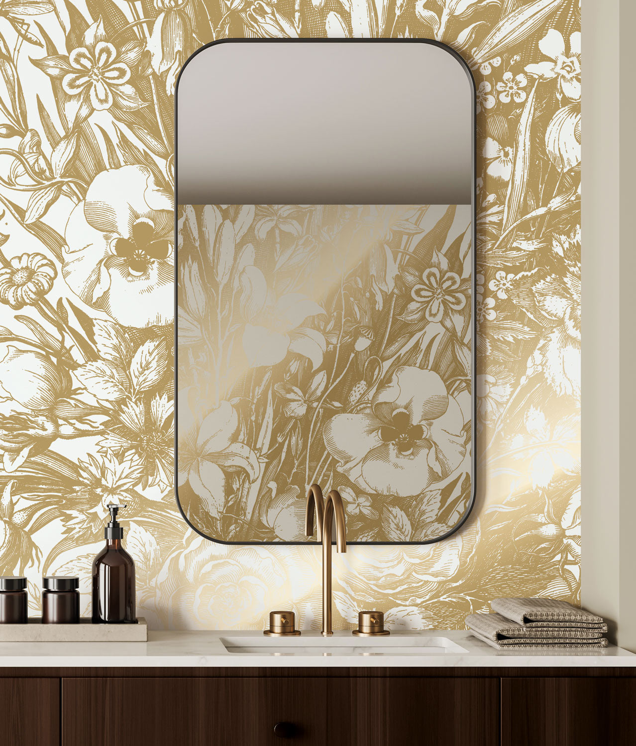 KEK Amsterdam Gold Metallic Engraved Flowers MW-133 - 8 Sheets