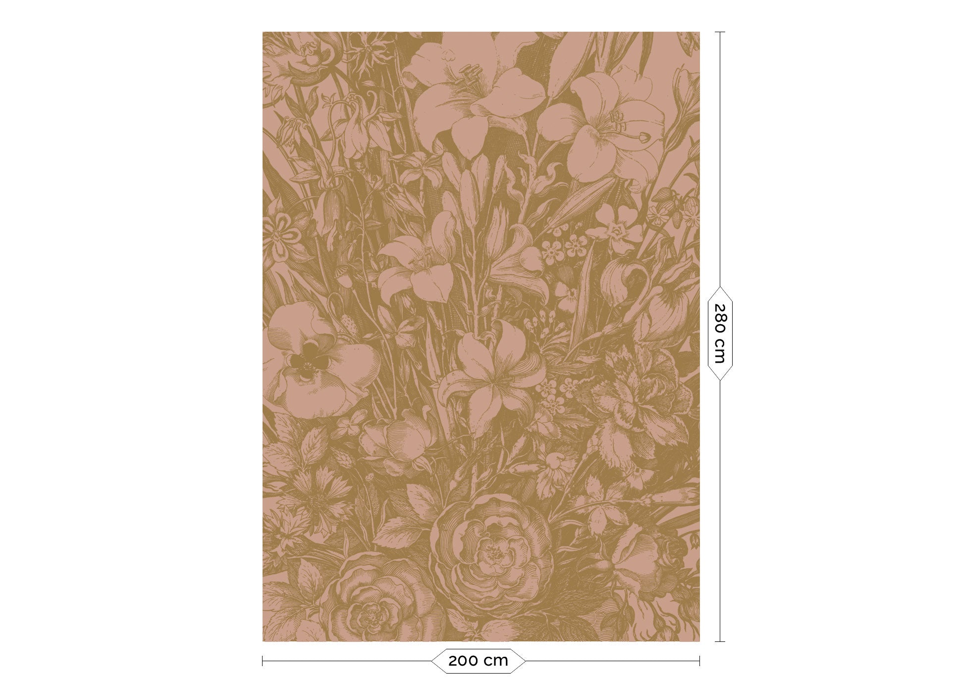 KEK Amsterdam Gold Metallic Engraved Flowers MW-137 - 4 Sheets Behang