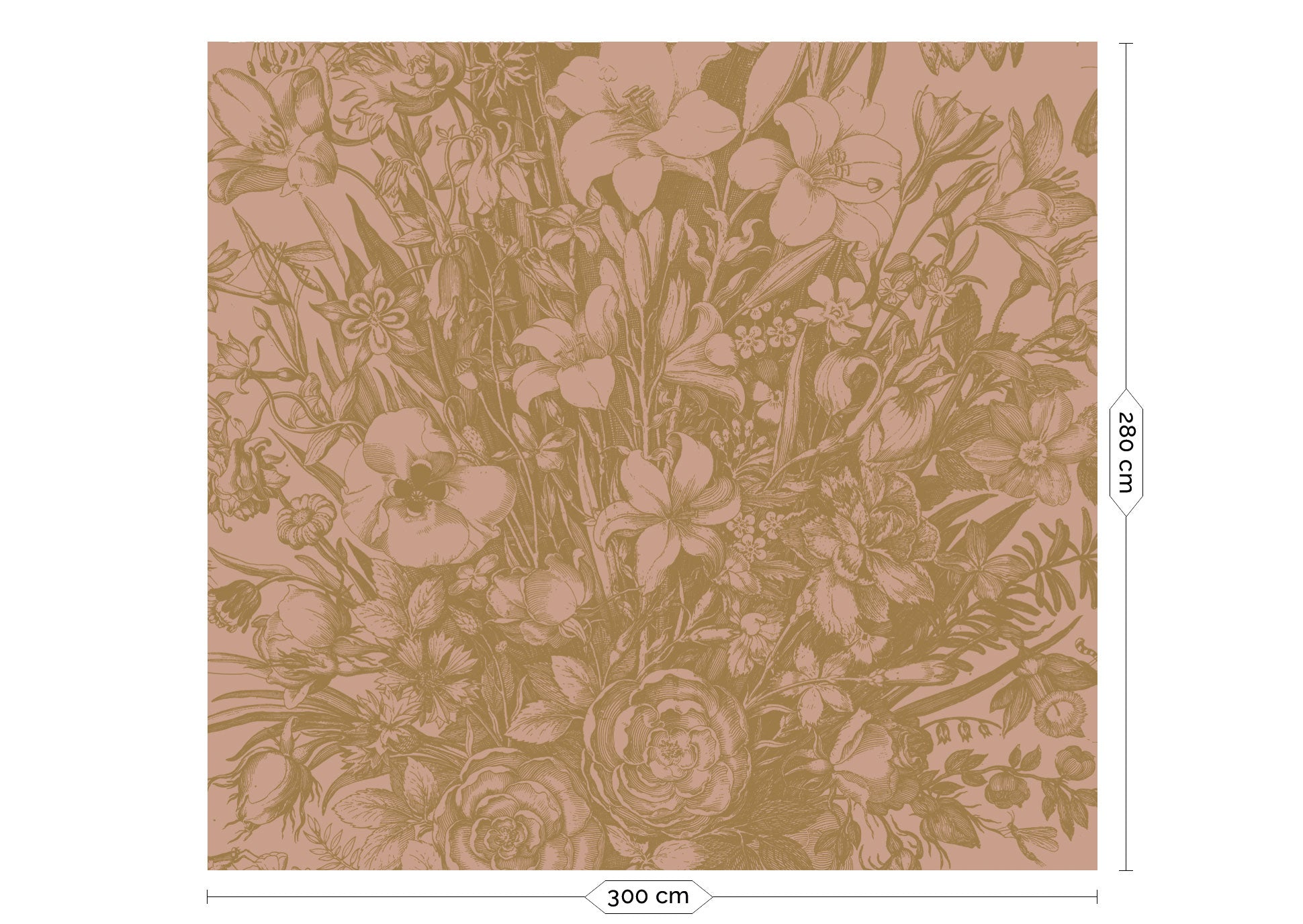 KEK Amsterdam Gold Metallic Engraved Flowers MW-138 - 6 Sheets Behang