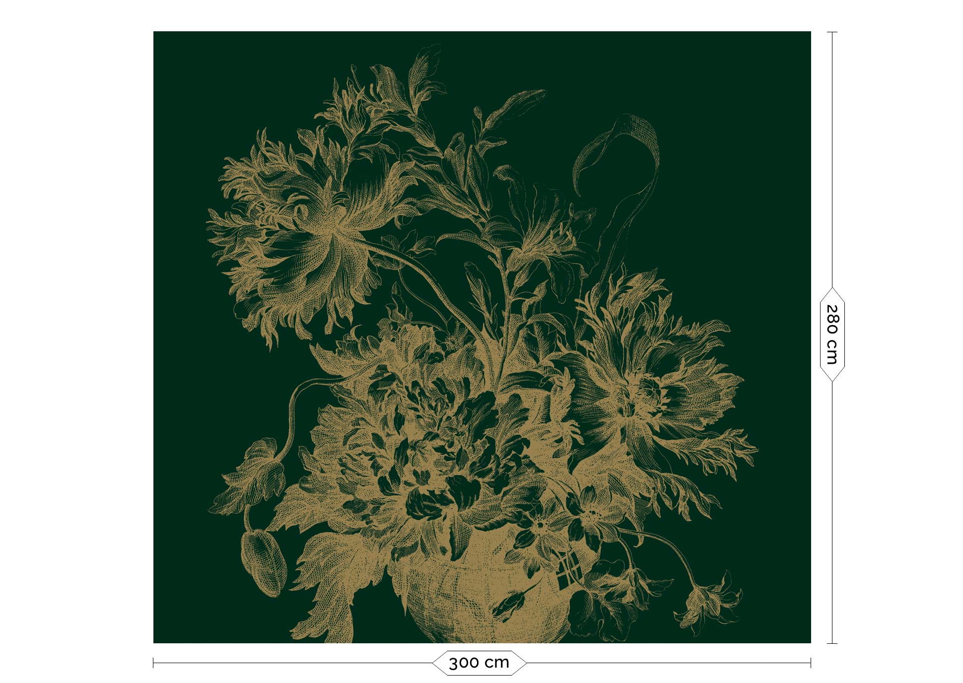 KEK Amsterdam Gold Metallic Engraved Flowers MW-192 - 6 Sheets Behang