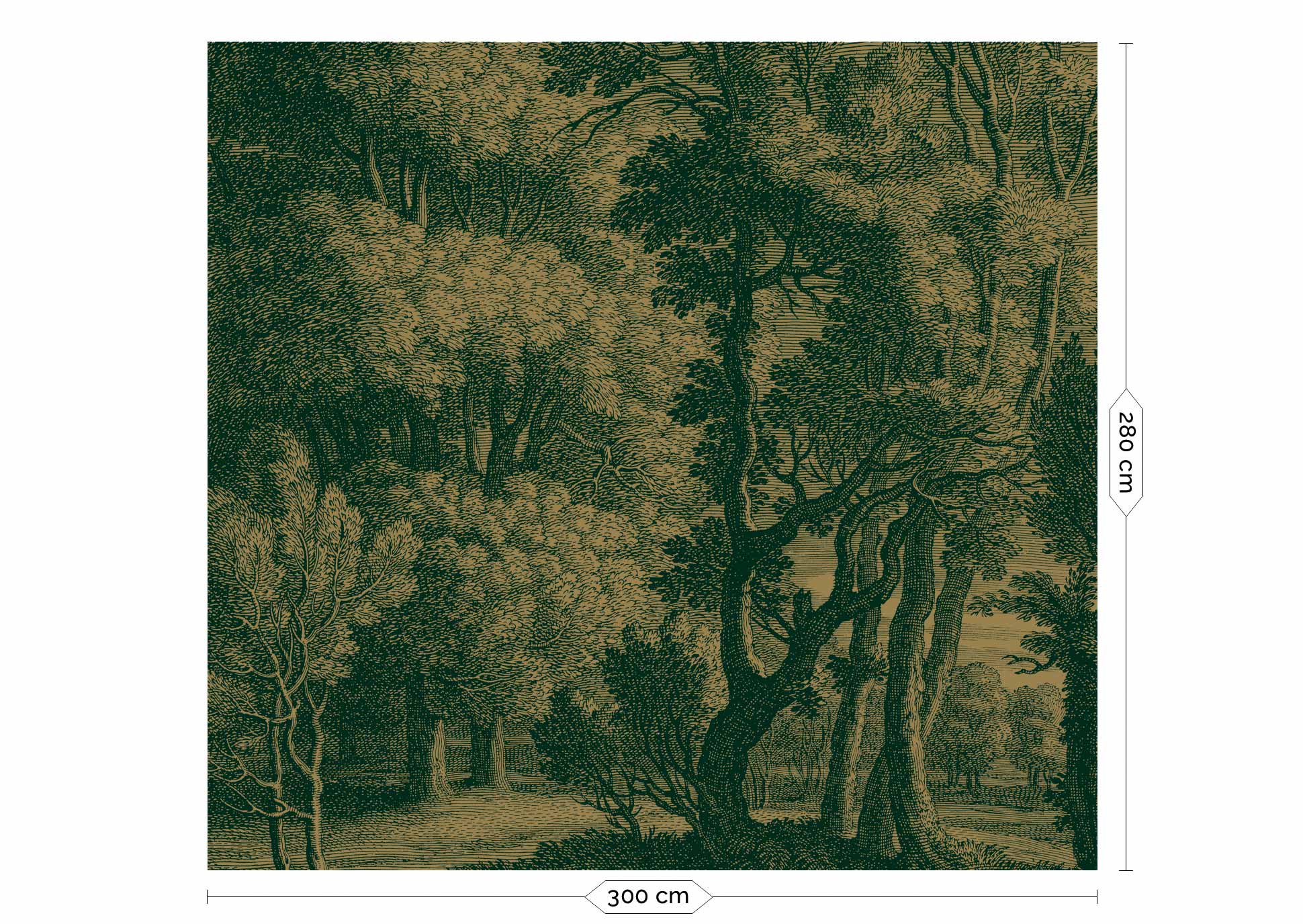 KEK Amsterdam Gold Metallic Engraved Landscapes MW-032 - 6 Sheets Behang