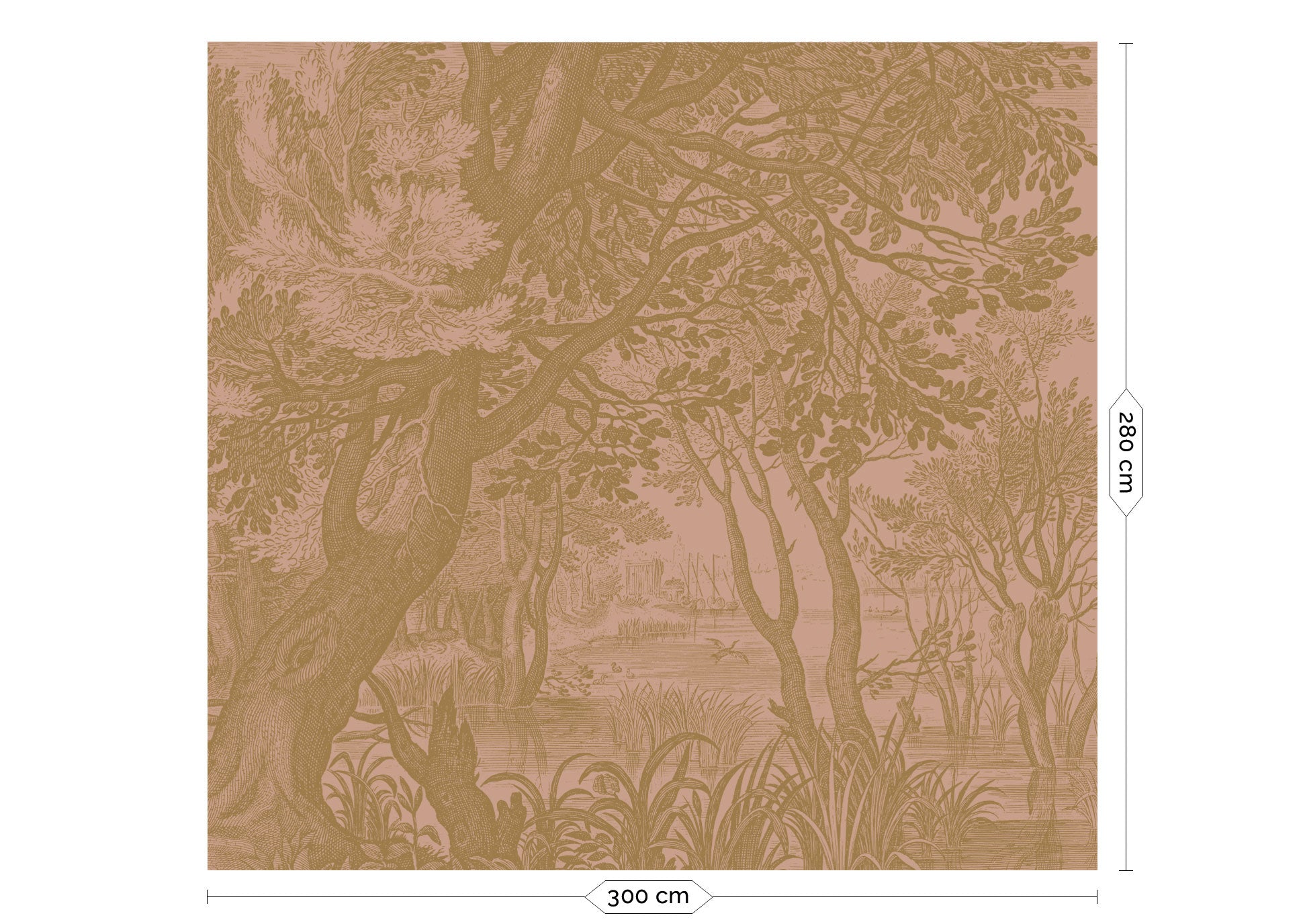 KEK Amsterdam Gold Metallic Engraved Landscapes MW-096 - 6 Sheets Behang