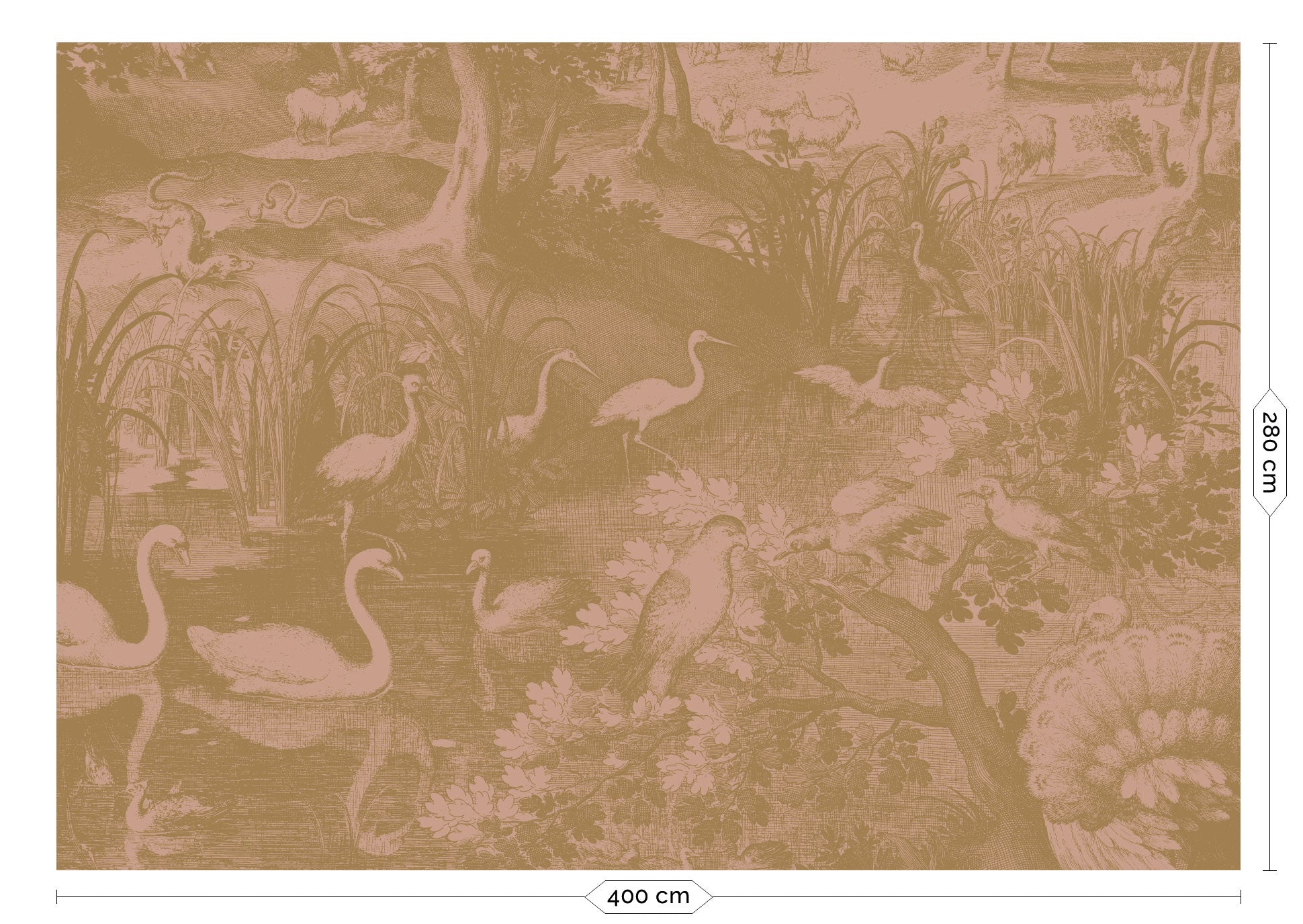 KEK Amsterdam Gold Metallic Engraved Landscapes MW-109 - 8 Sheets Behang