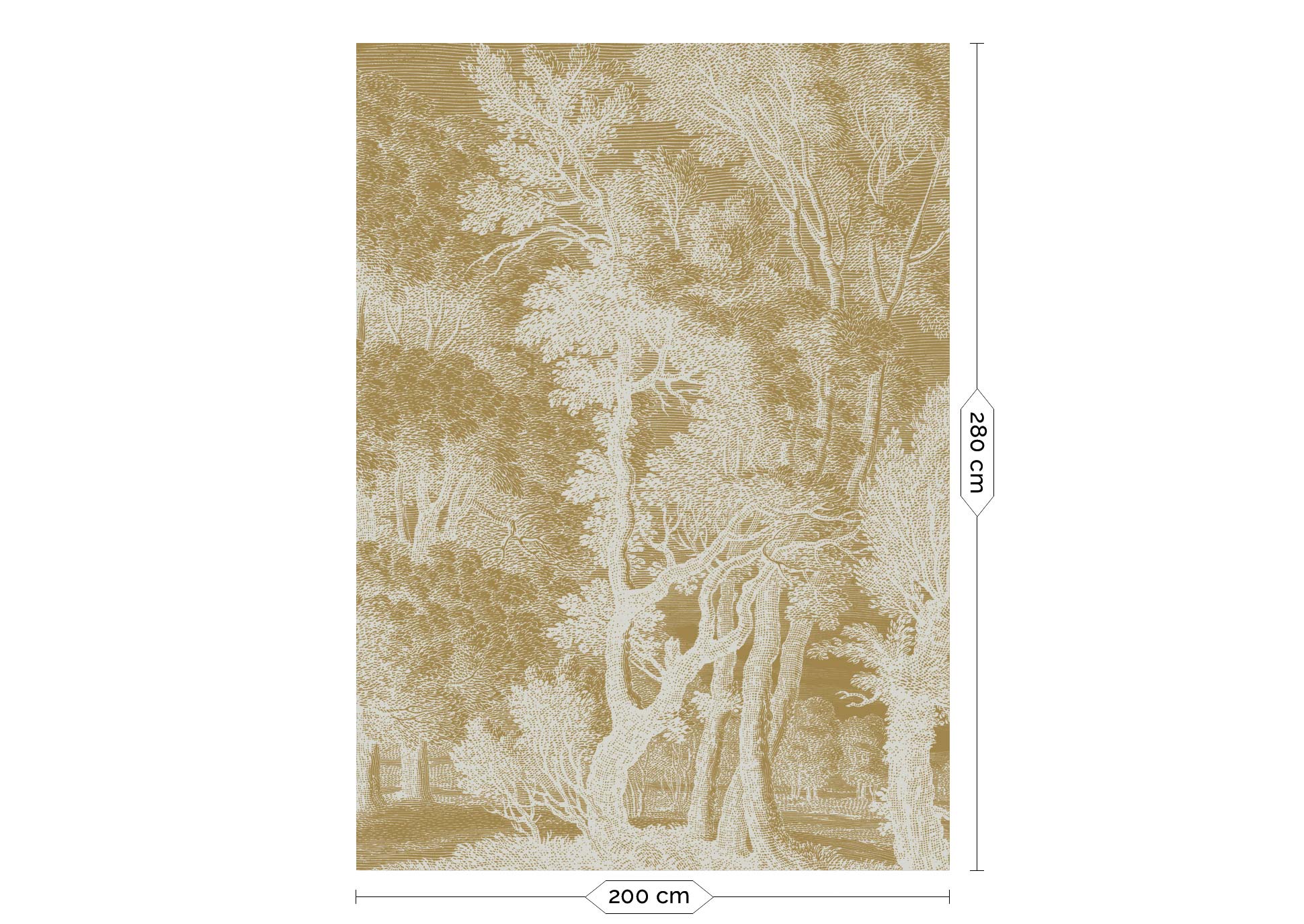 KEK Amsterdam Gold Metallic Engraved Landscapes MW-155 - 4 Sheets Behang