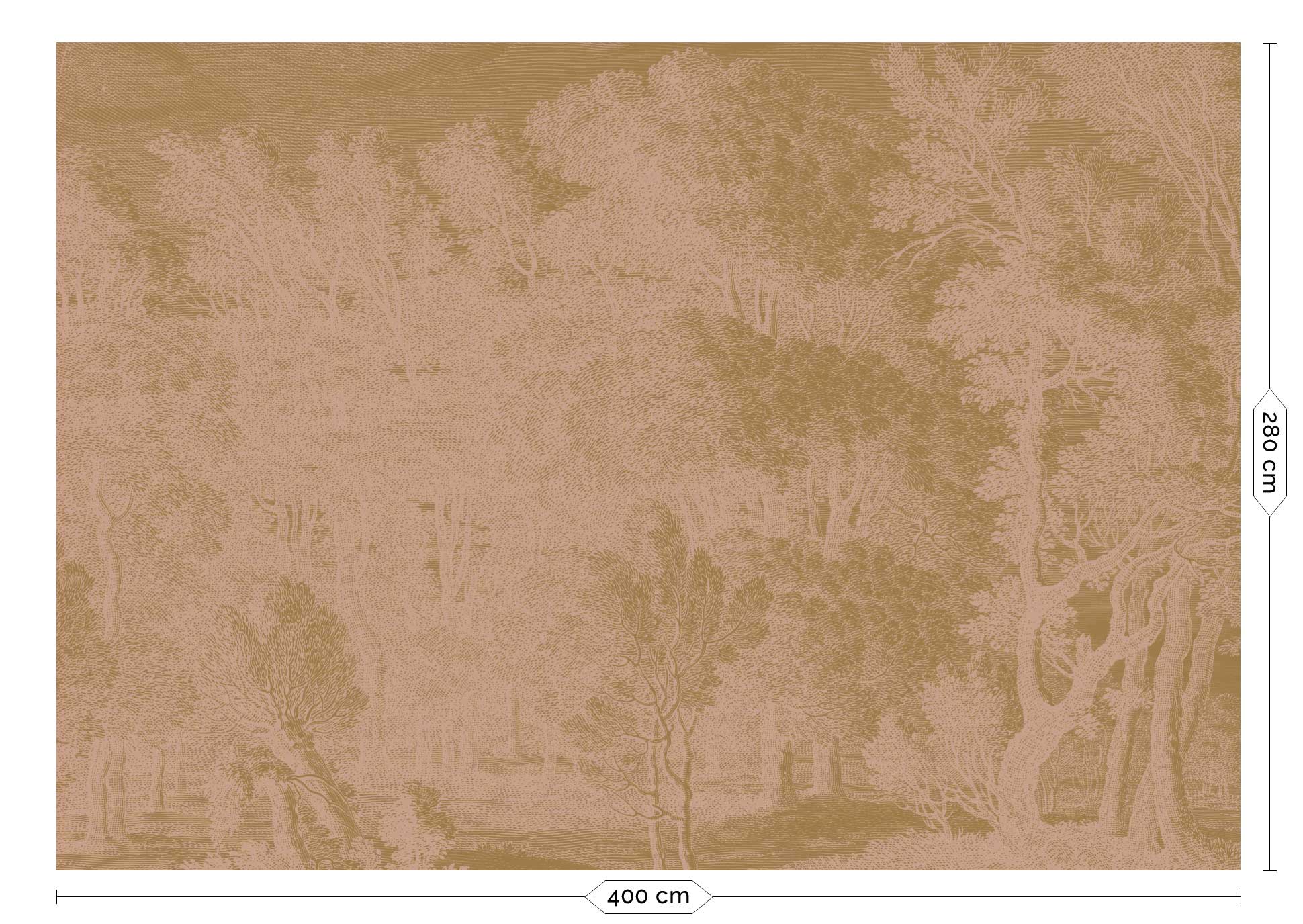 KEK Amsterdam Gold Metallic Engraved Landscapes MW-160 - 8 Sheets Behang