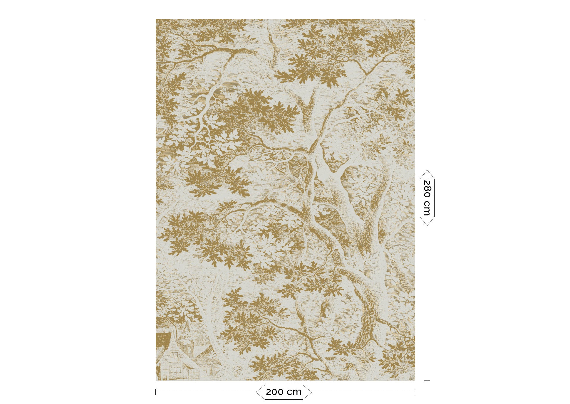 KEK Amsterdam Gold Metallic Engraved Landscapes MW-167 - 4 Sheets Behang