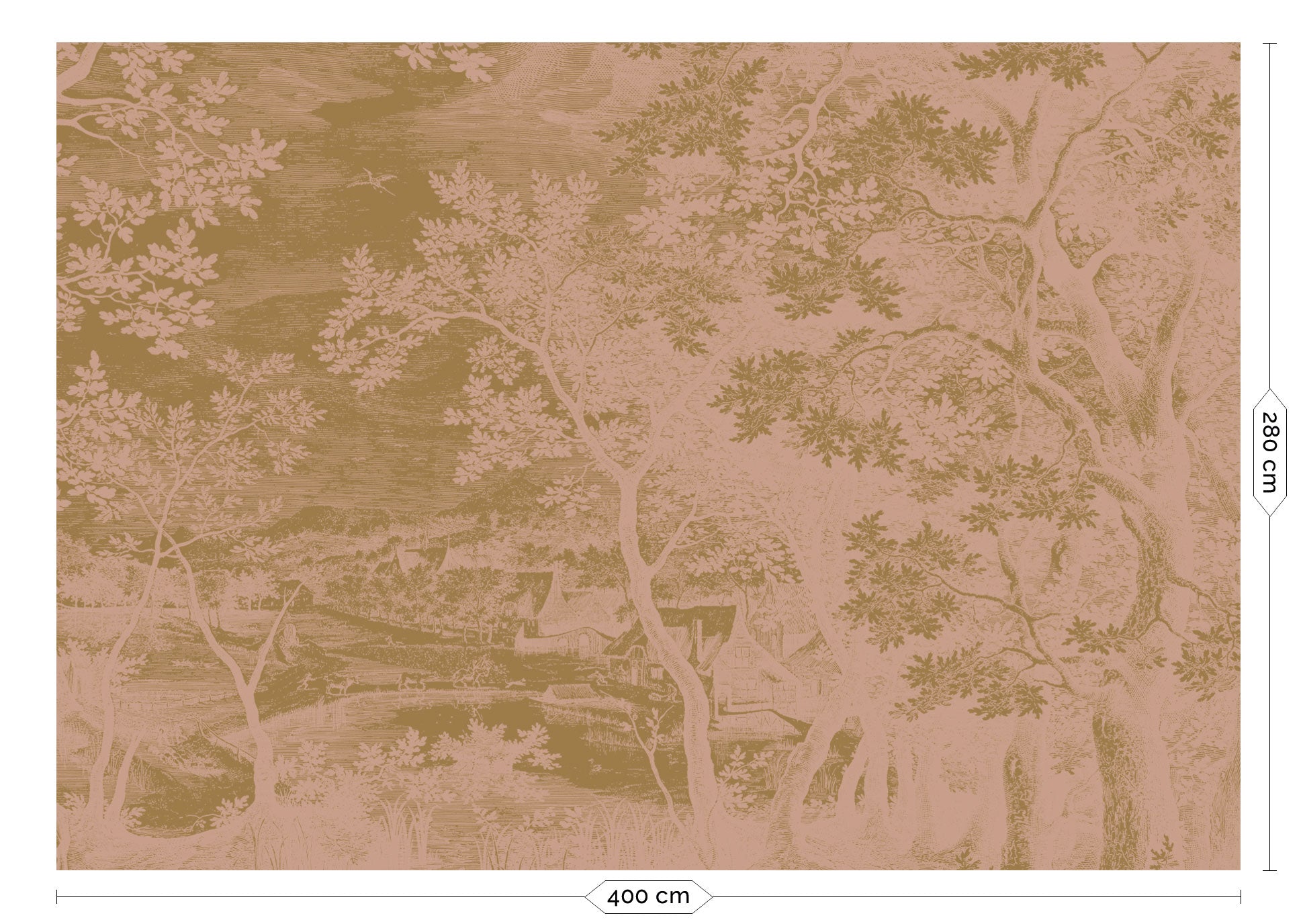 KEK Amsterdam Gold Metallic Engraved Landscapes MW-172 - 8 Sheets Behang