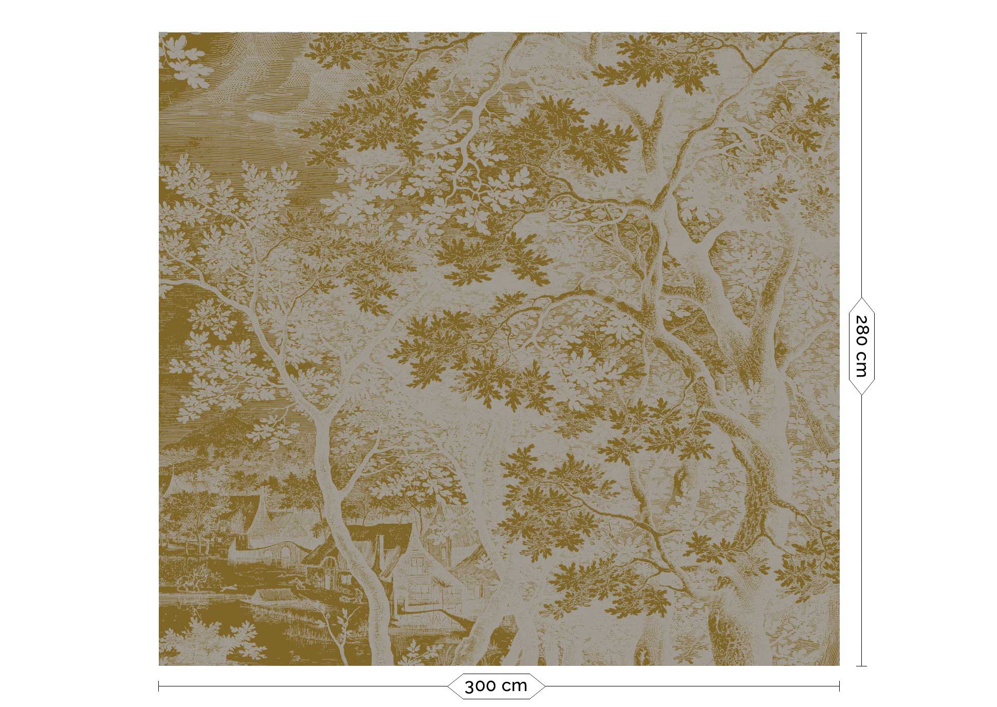 KEK Amsterdam Gold Metallic Engraved Landscapes MW-174 - 6 Sheets Behang