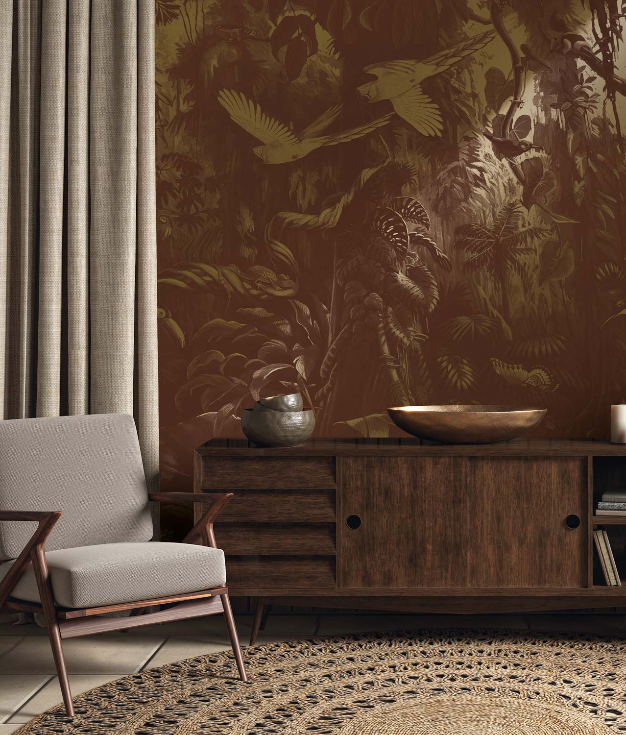 KEK Amsterdam Gold Metallic Tropical Landscapes MW-062 - 6 Sheets