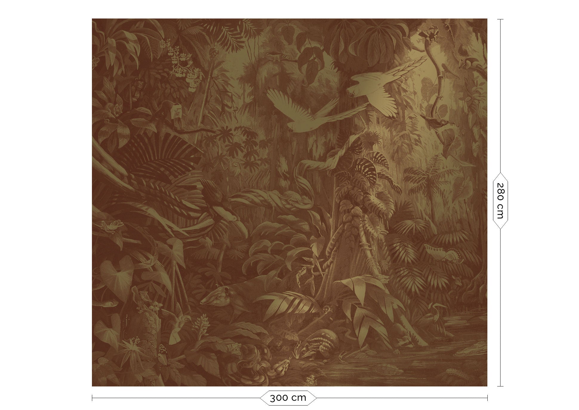 KEK Amsterdam Gold Metallic Tropical Landscapes MW-062 - 6 Sheets Behang