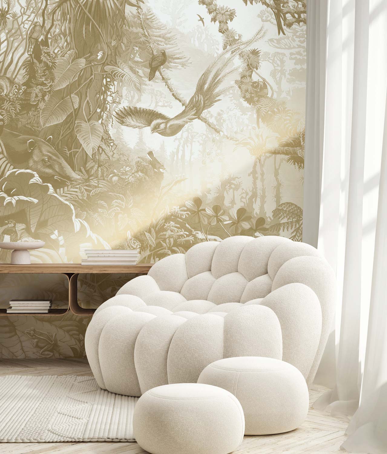KEK Amsterdam Gold Metallic Tropical Landscapes MW-064 - 4 Sheets Behang