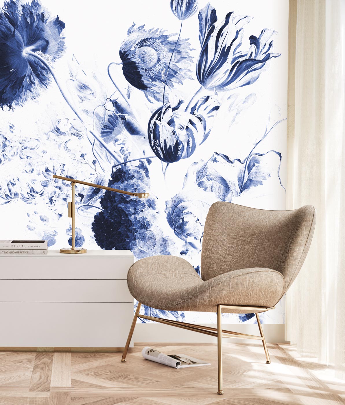 KEK Amsterdam Royal Blue Flowers WP-218 - 6 Sheets