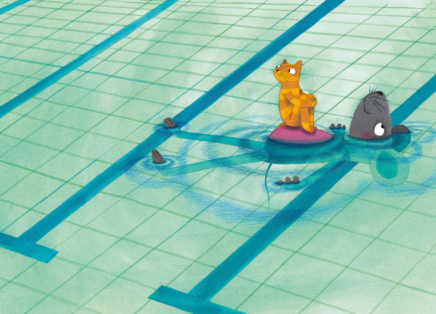 KEK Amsterdam Swimming Lesson WS-026 - 8 Sheets Behang