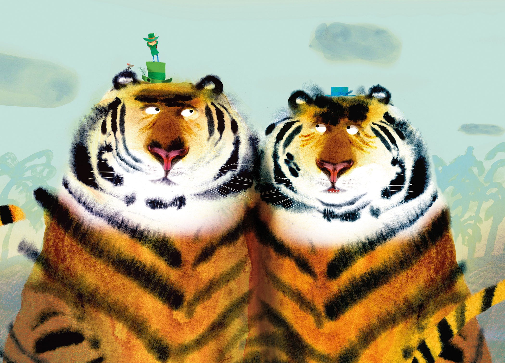 KEK Amsterdam Two Tigers WS-096 - 8 Sheets Behang