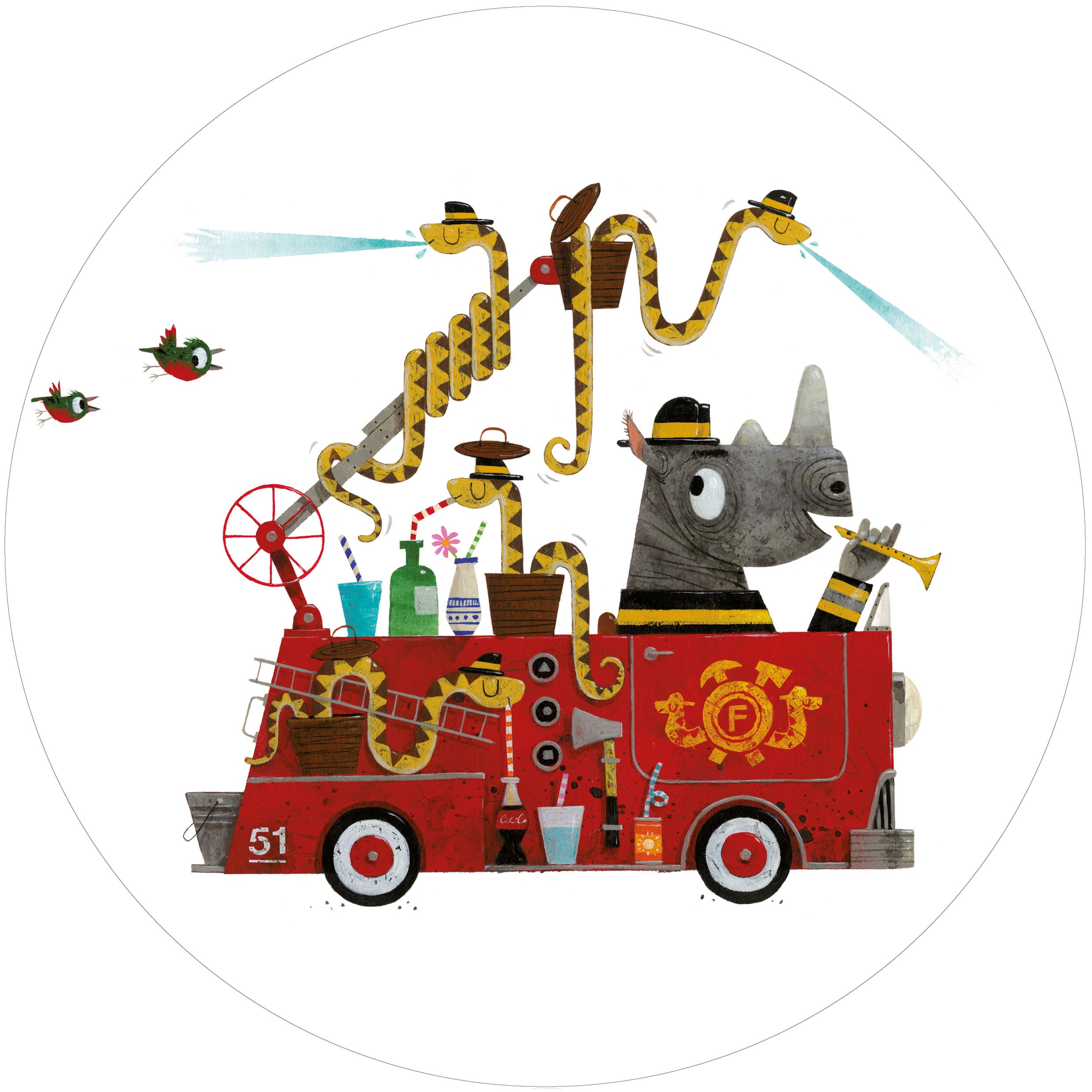 KEK Amsterdam Wallpaper Circle Firetruck CK-018
