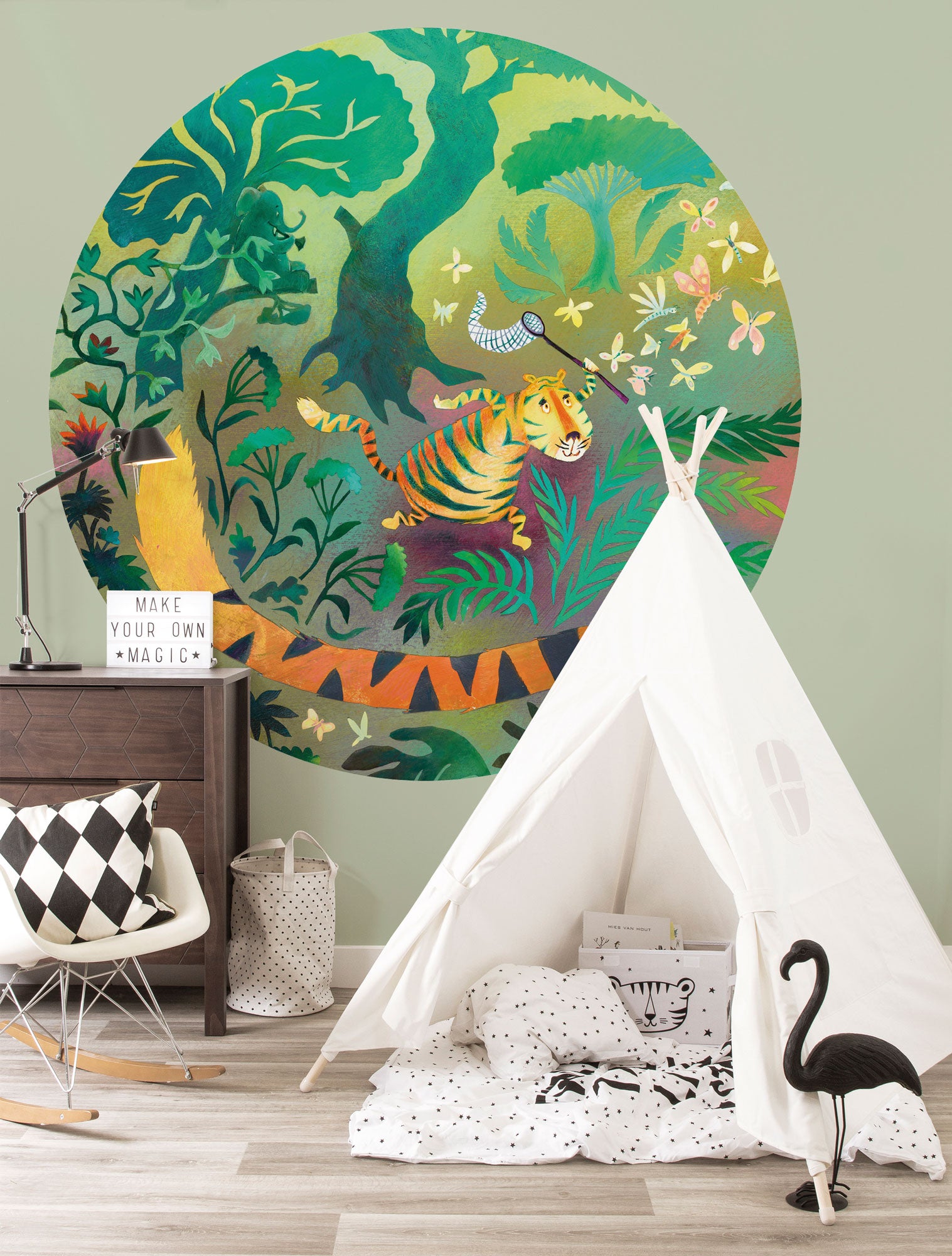 KEK Amsterdam Wallpaper Circle Hunting Tiger CK-040 Behangcirkel