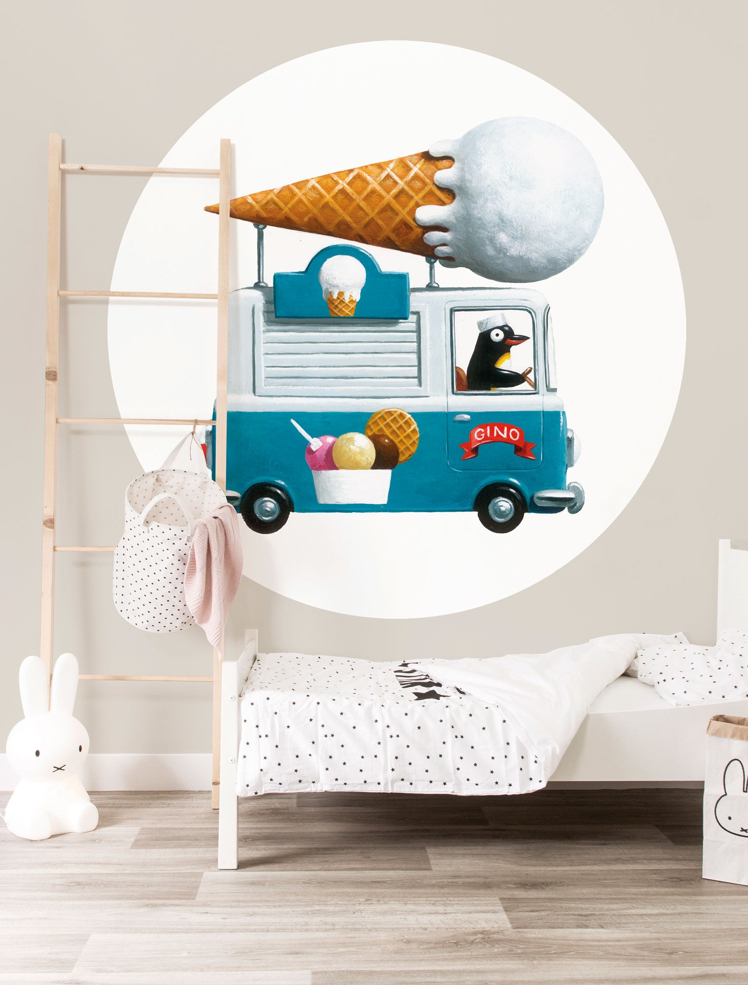 KEK Amsterdam Wallpaper Circle Icecream Truck CK-039 Behangcirkel