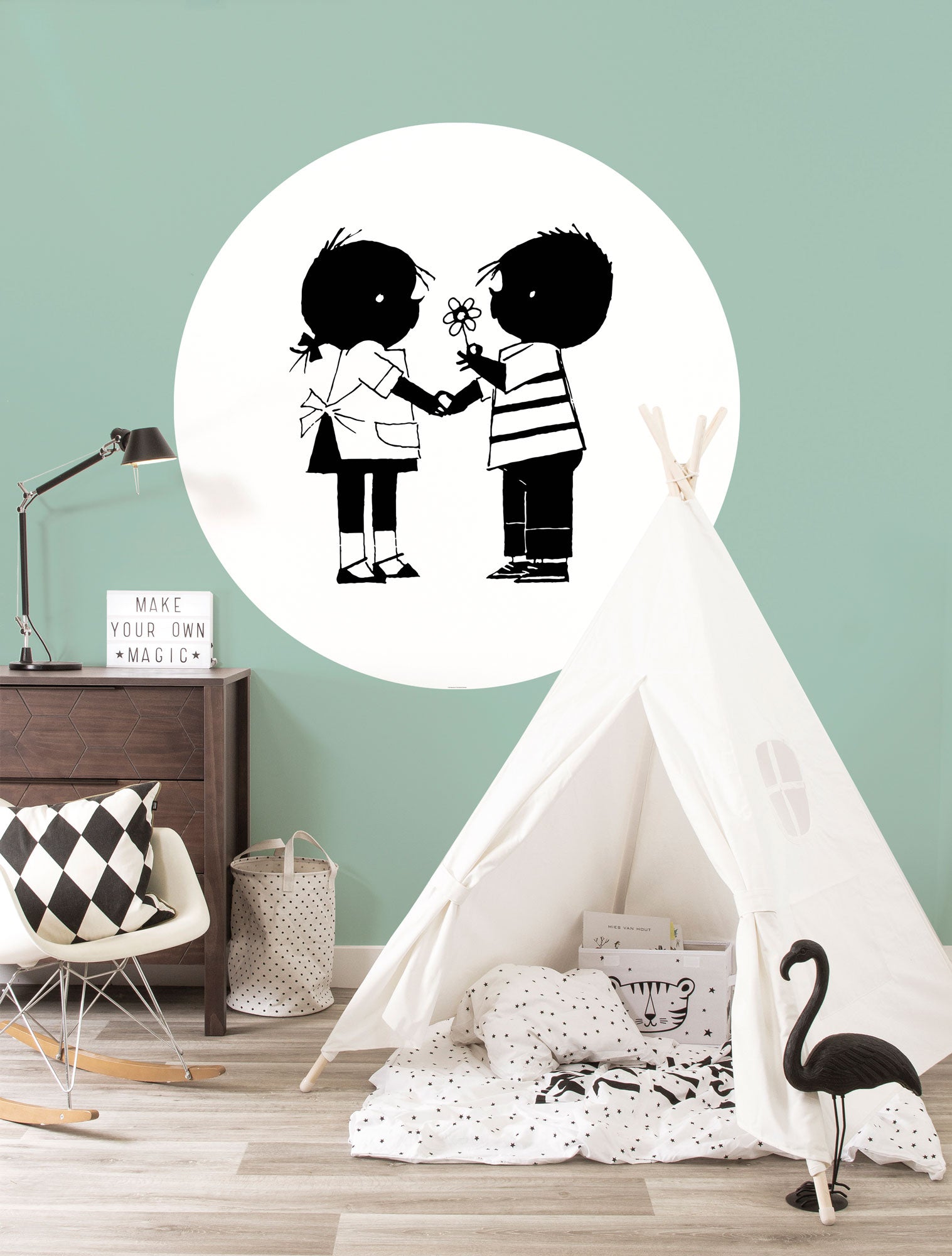 KEK Amsterdam Wallpaper Circle Jip & Janneke, Flower SC-084 Behangcirkel