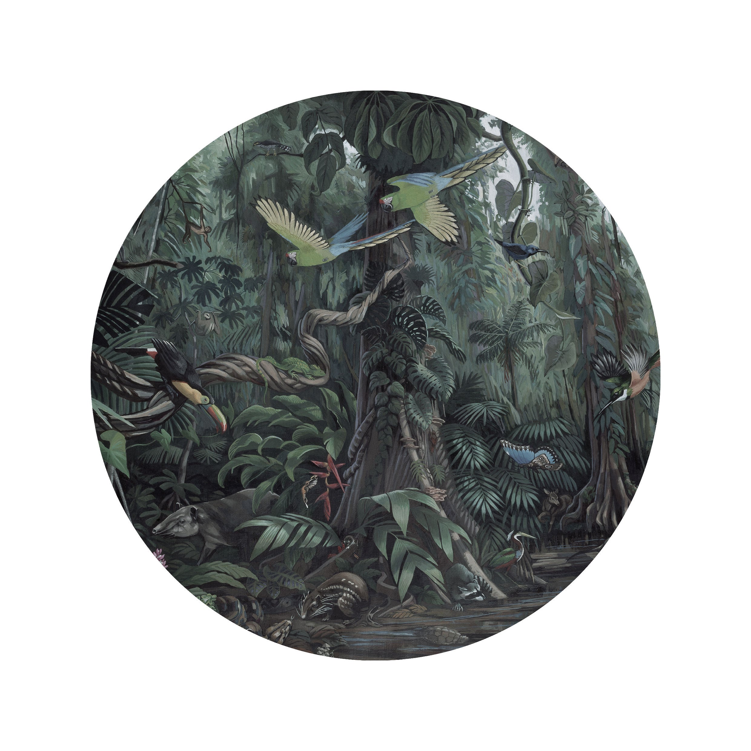 KEK Amsterdam Wallpaper Circle Tropical Landscapes SC-072 Behangcirkel