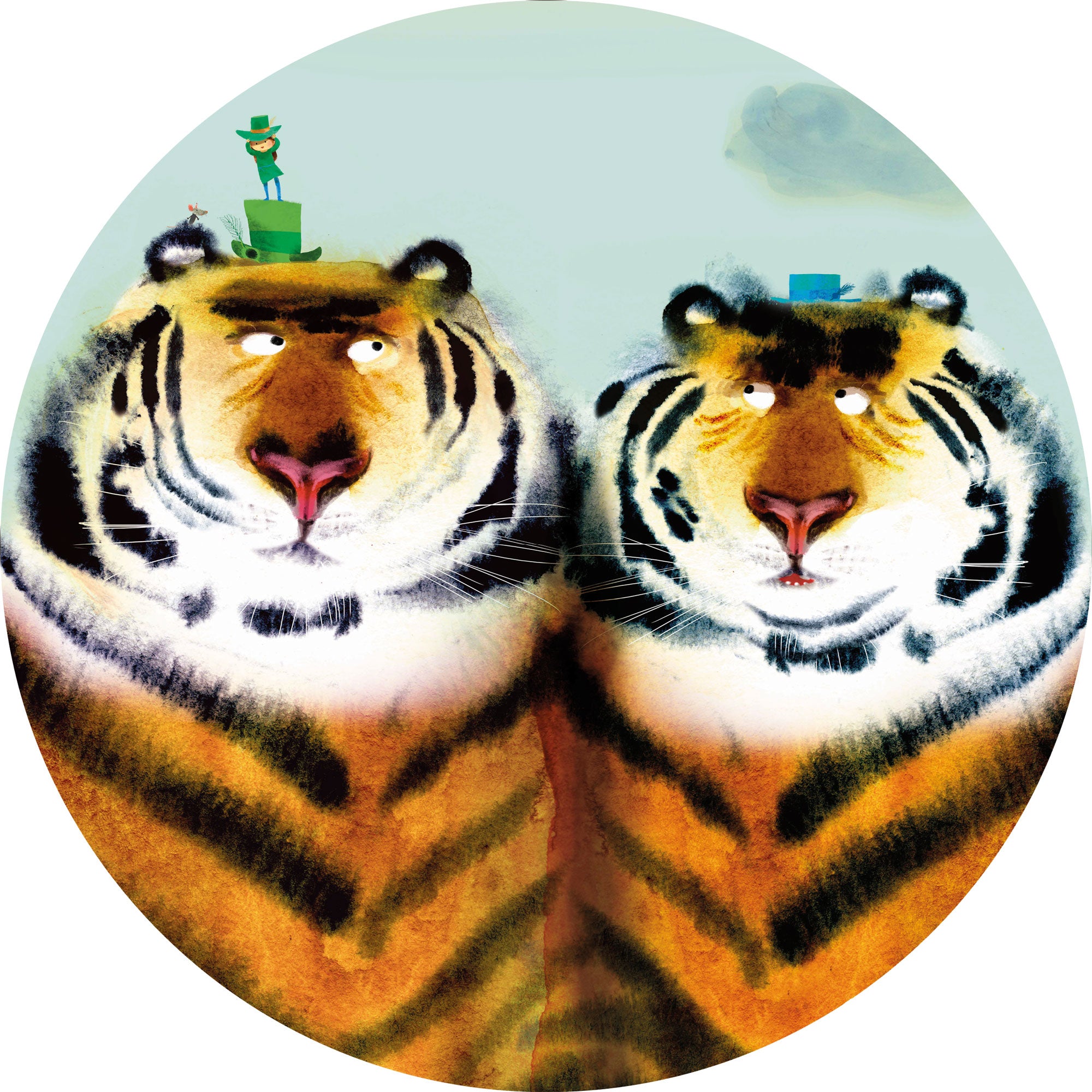 KEK Amsterdam Wallpaper Circle Two Tigers CK-041 Behangcirkel
