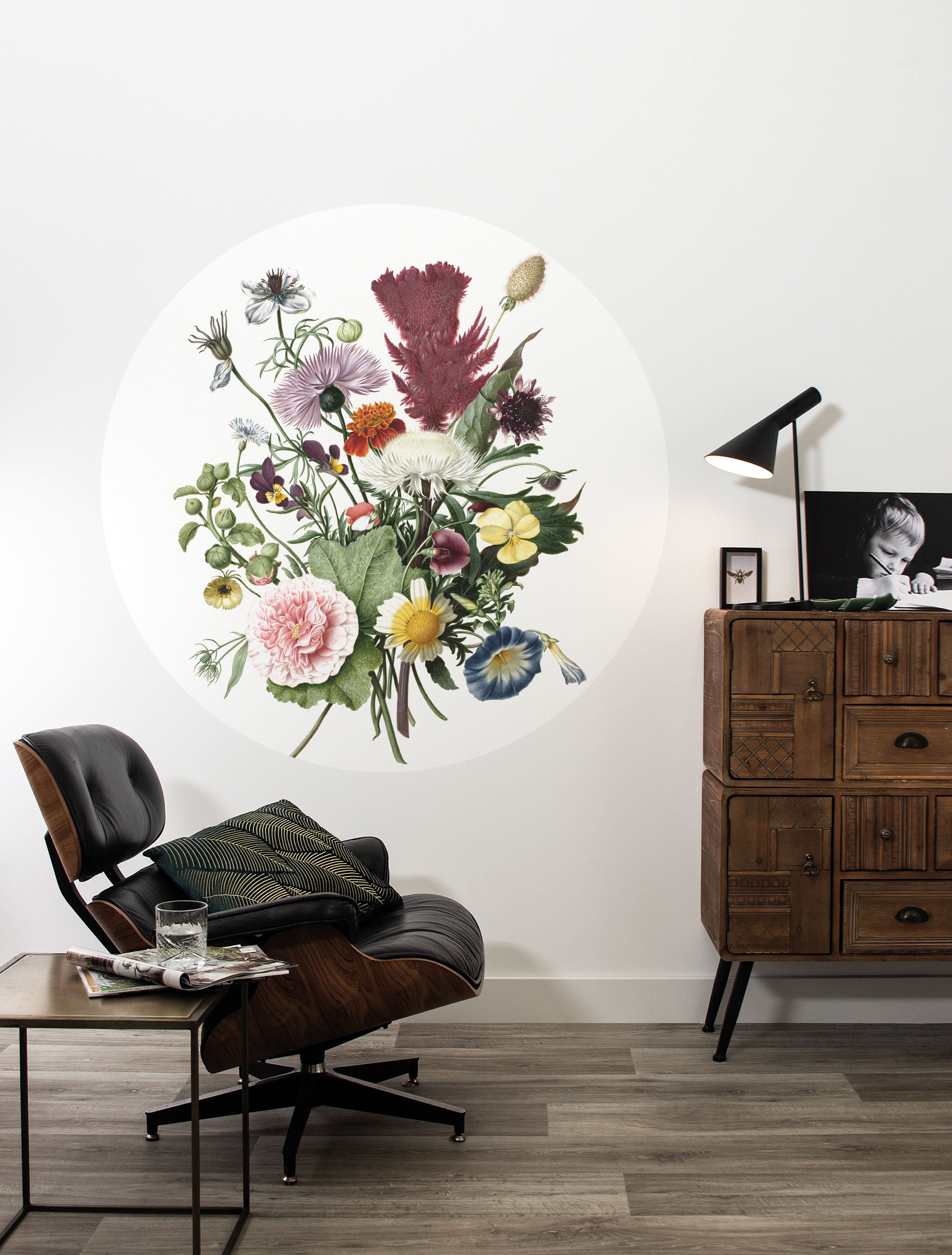 KEK Amsterdam Wallpaper Circle Wild flowers SC-062 Behangcirkel
