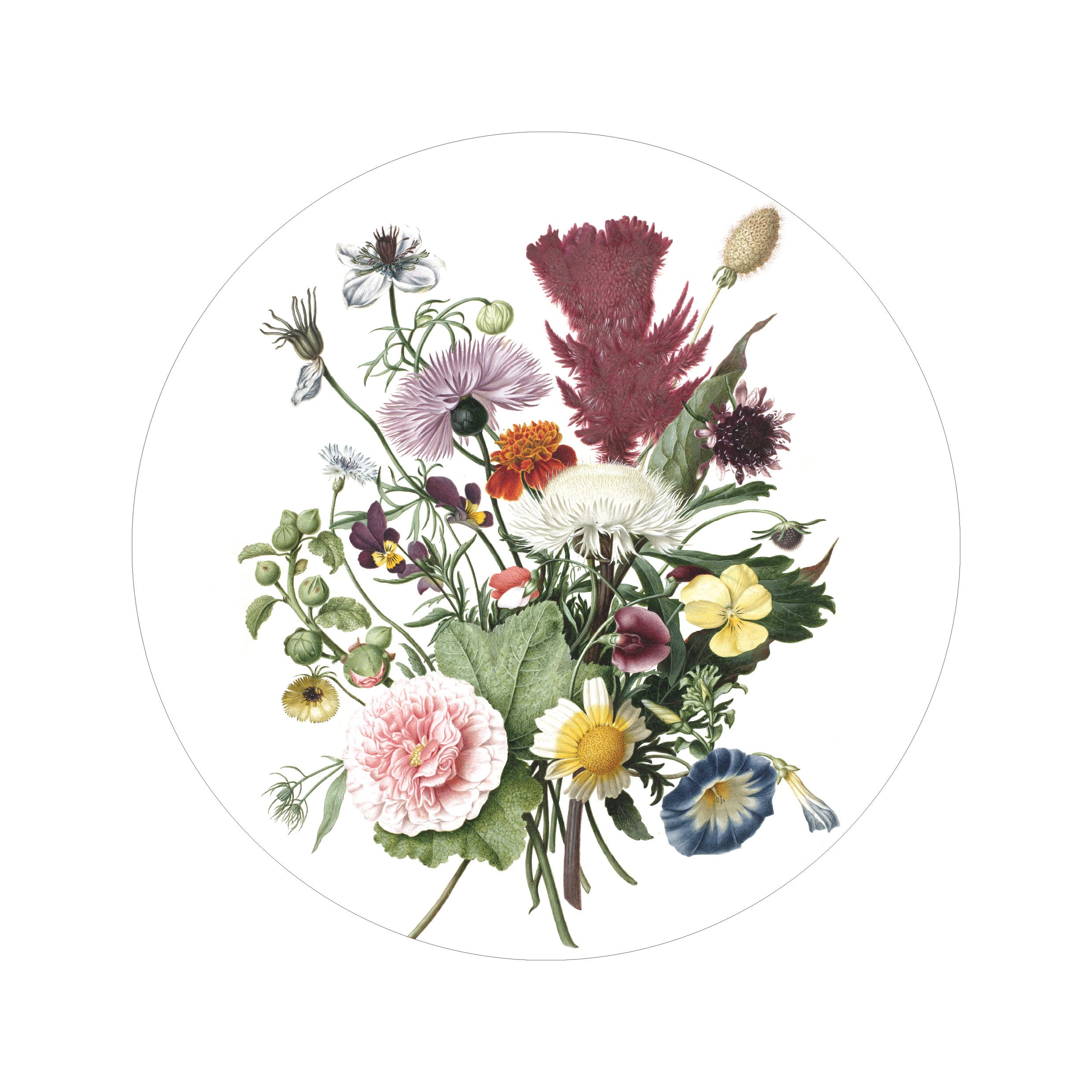KEK Amsterdam Wallpaper Circle Wild flowers SC-062