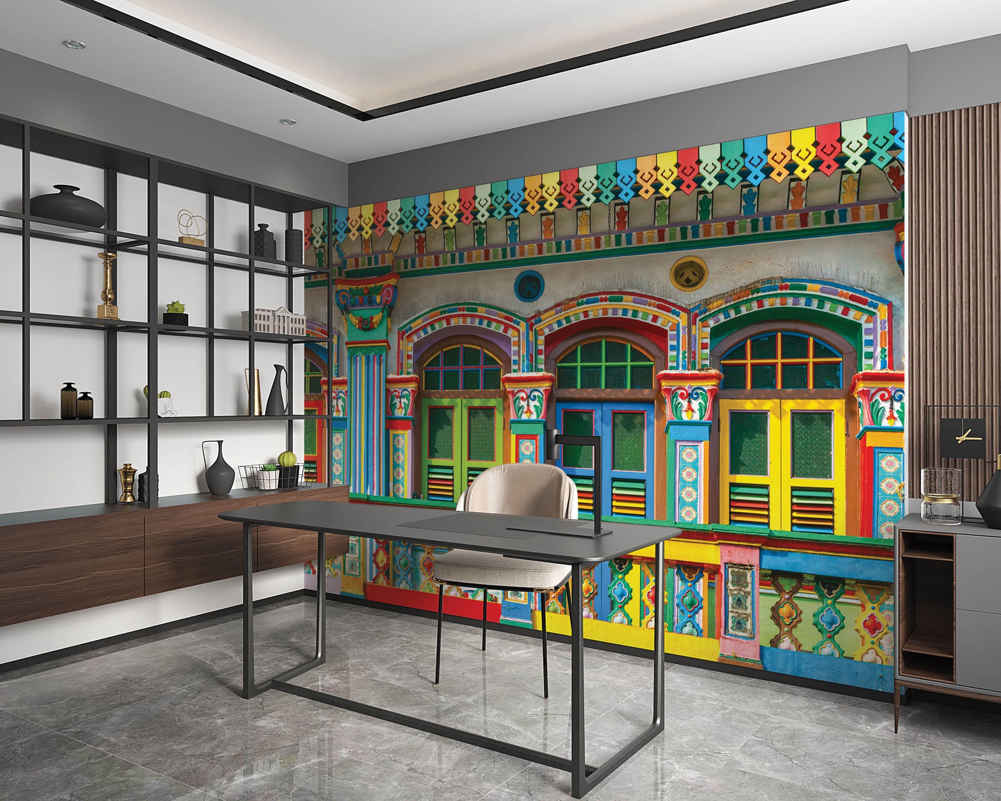 Kleurrijk gebouw - LW00014 Fotobehang