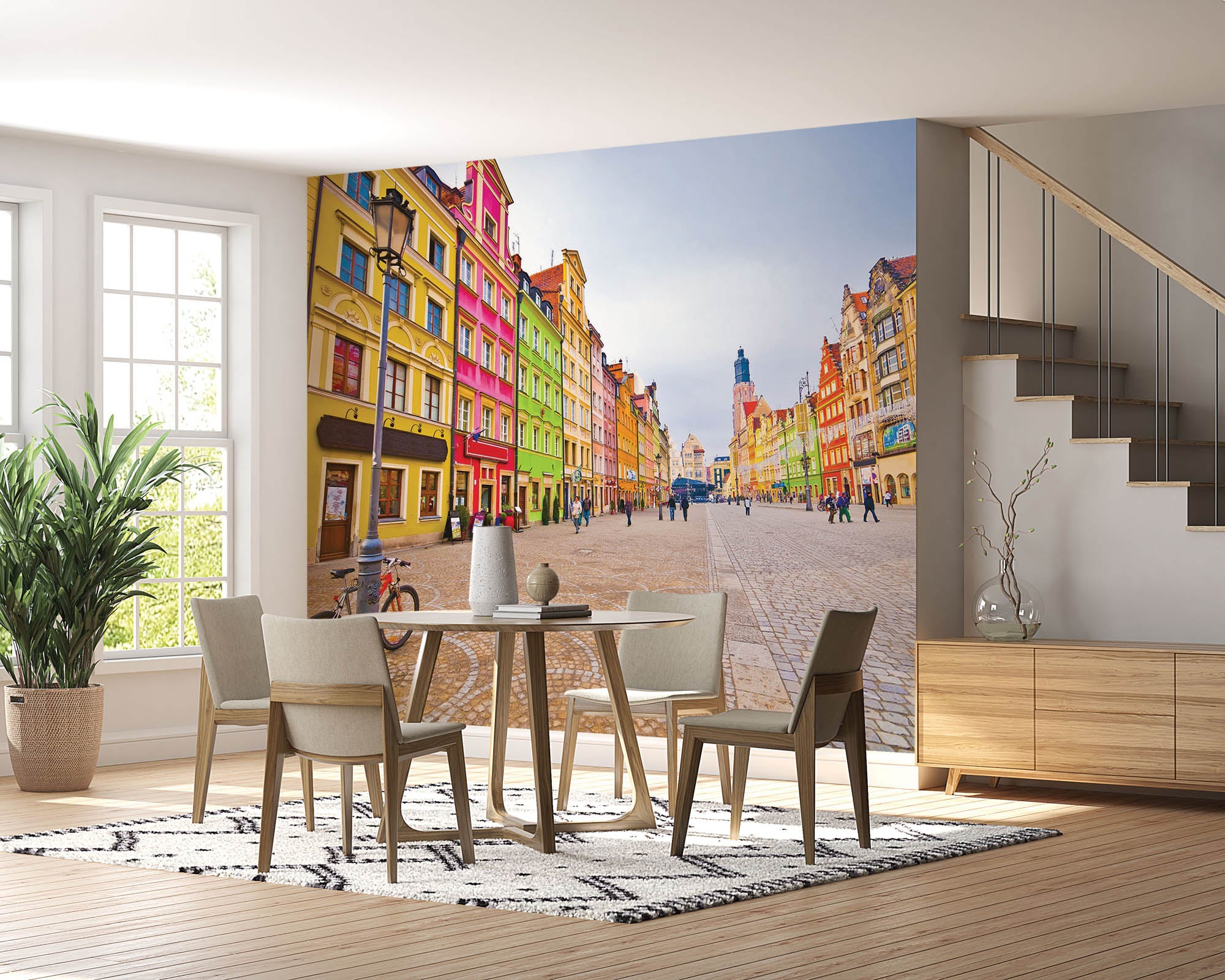 Kleurrijk stadscentrum in Polen  - LW00348 Fotobehang