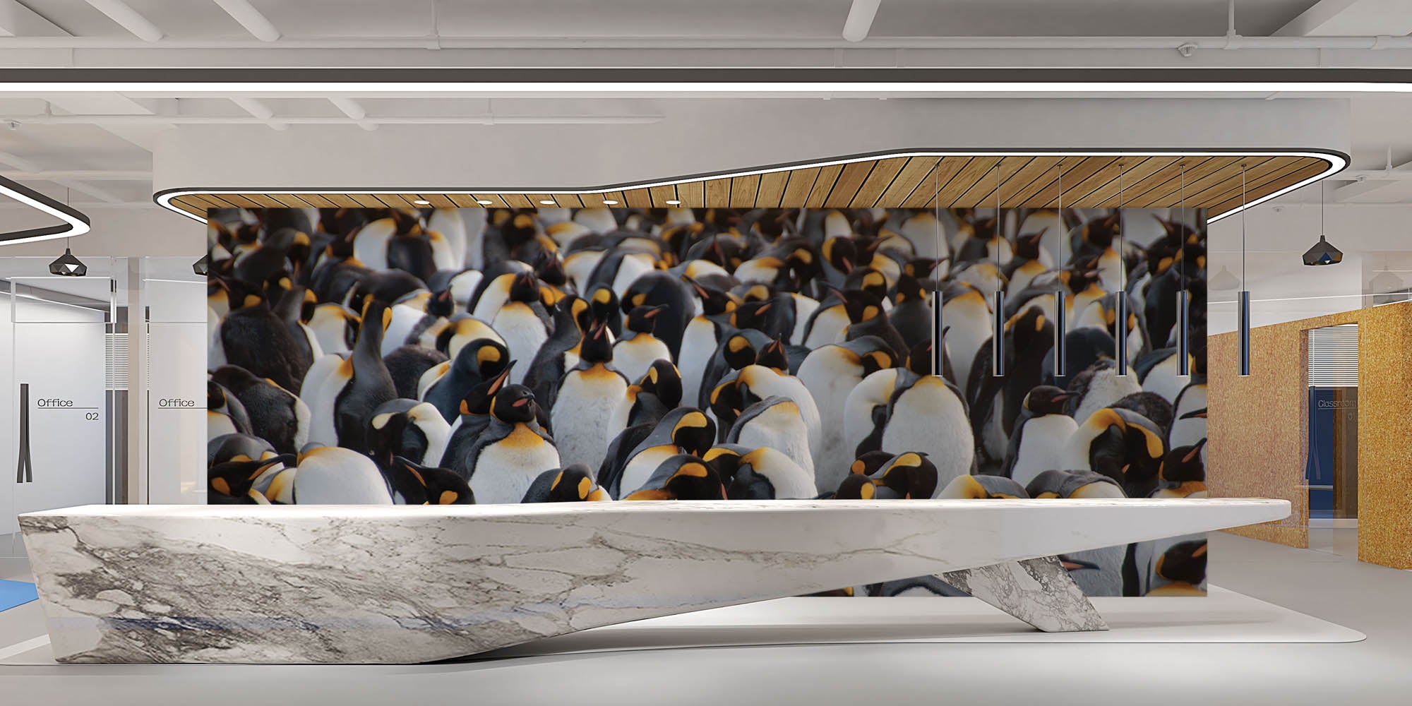 Kolonie koningspinguïns  - LW00176 Fotobehang