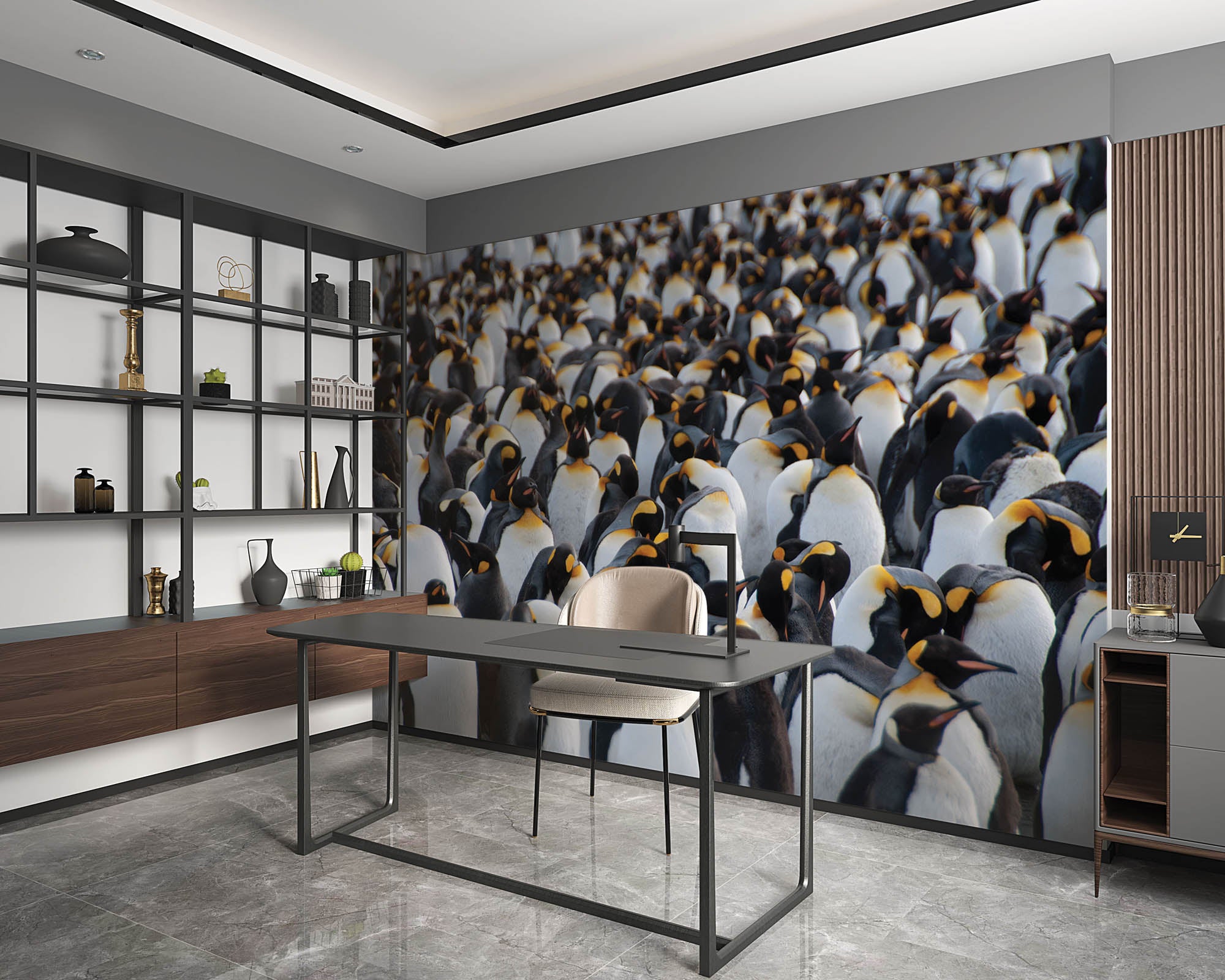 Kolonie koningspinguïns  - LW00176 Fotobehang